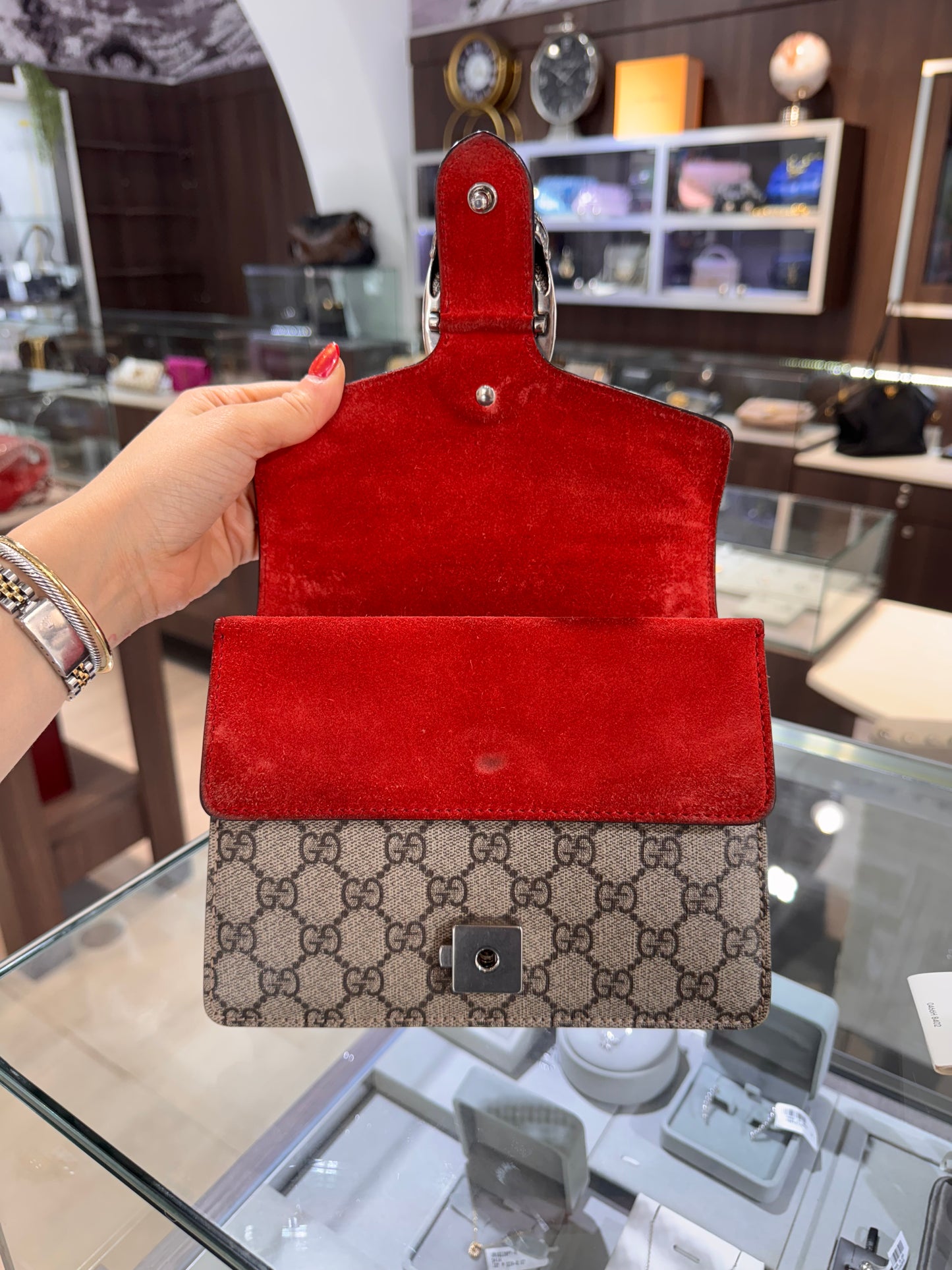 Gucci Mini Dionysus Shoulder Bag Hibiscus Red