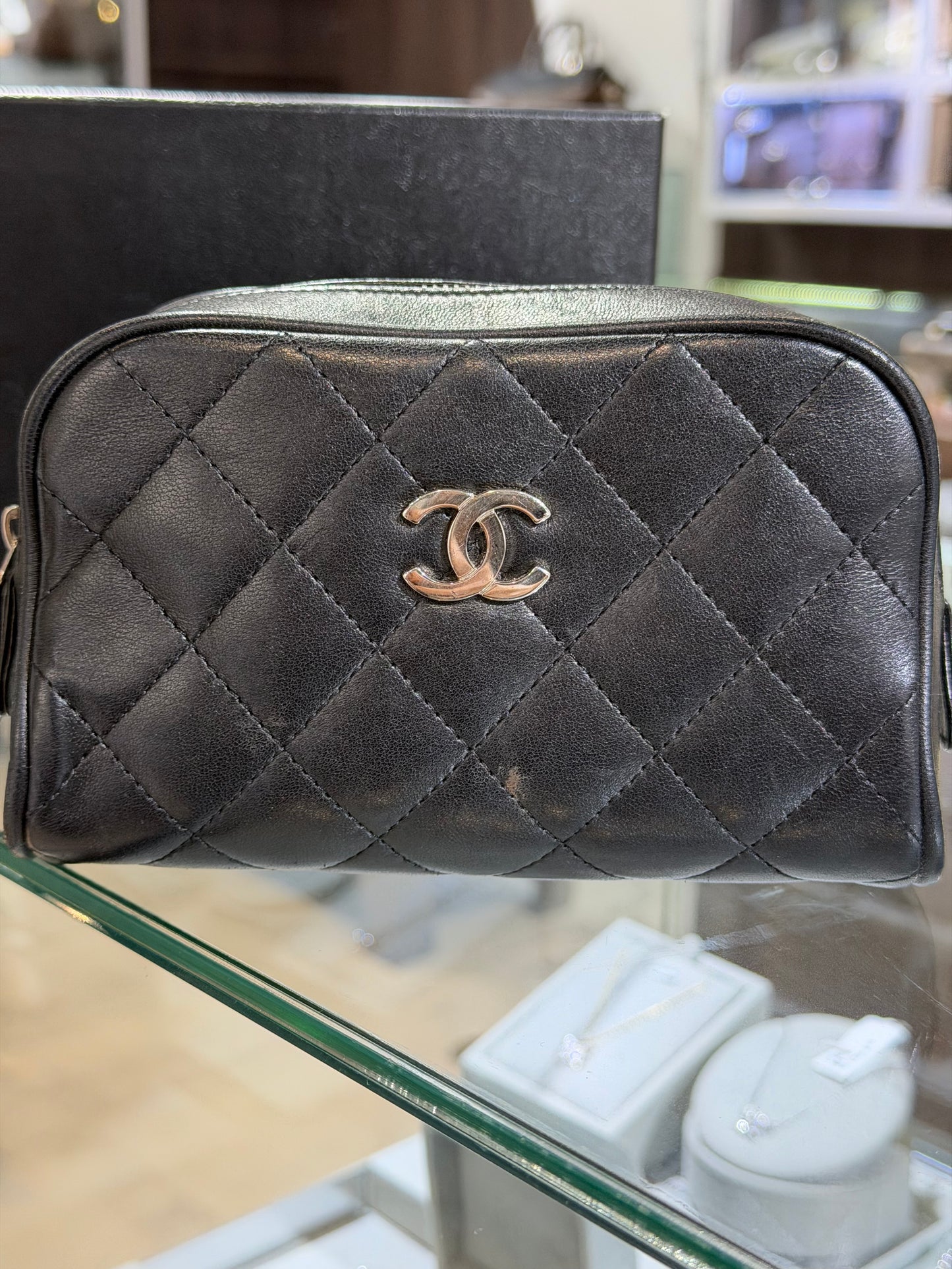 Chanel Black Lambskin Pouch