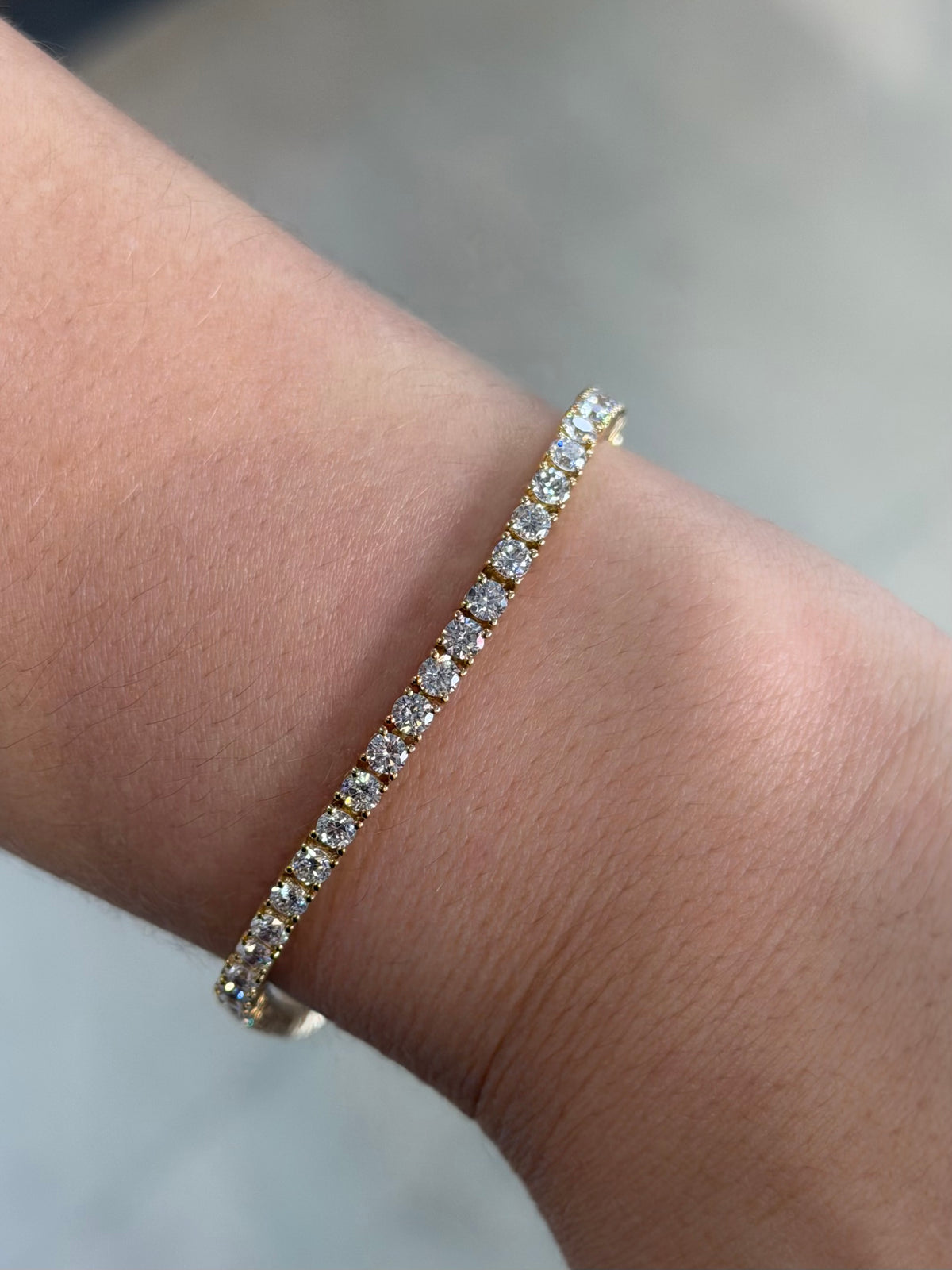 Tennis Bracelet 5.01ct Lab 14k Yellow Gold