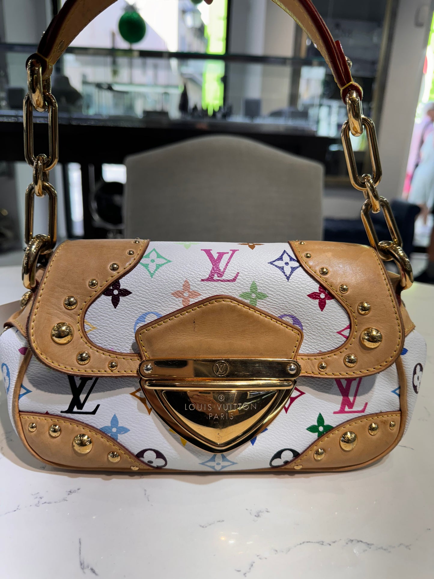 Louis Vuitton White Monogram Multicolore Marilyn Bag