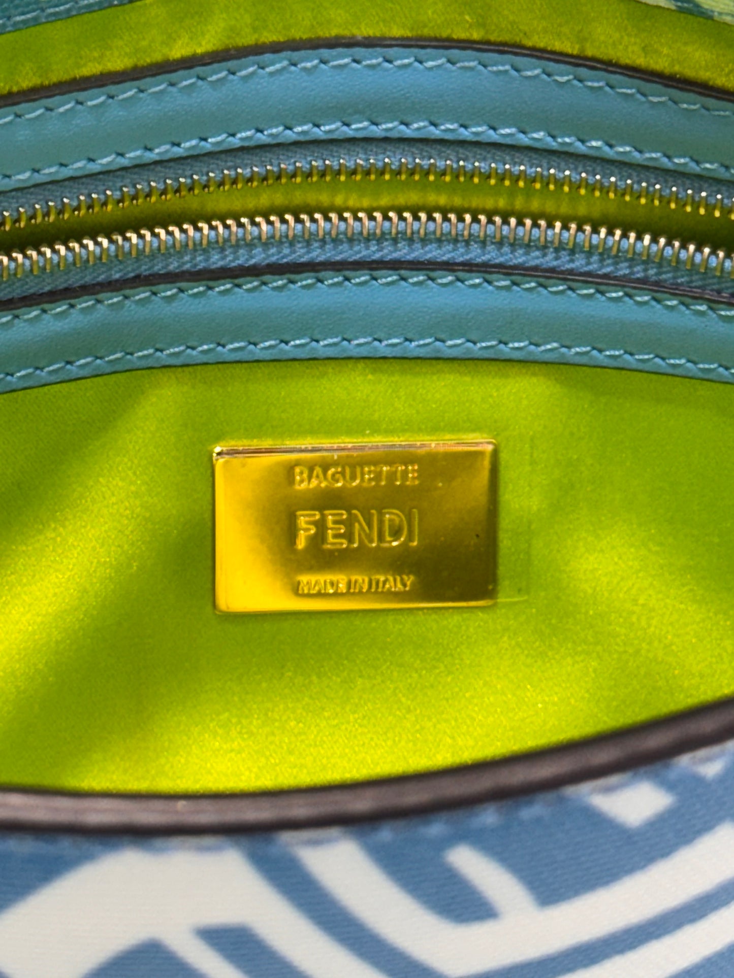 Fendi Baguette Vertigo Zucca 1997 Blue