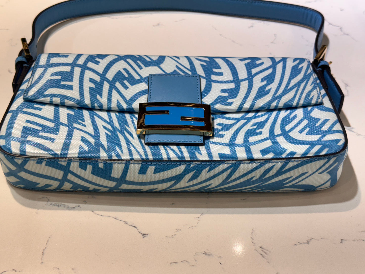 Fendi Baguette Vertigo Zucca 1997 Blue