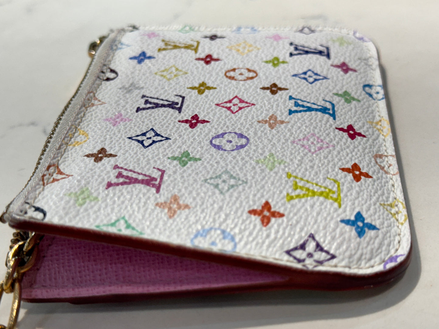 Louis Vuitton White Multicolore Pochette Cles