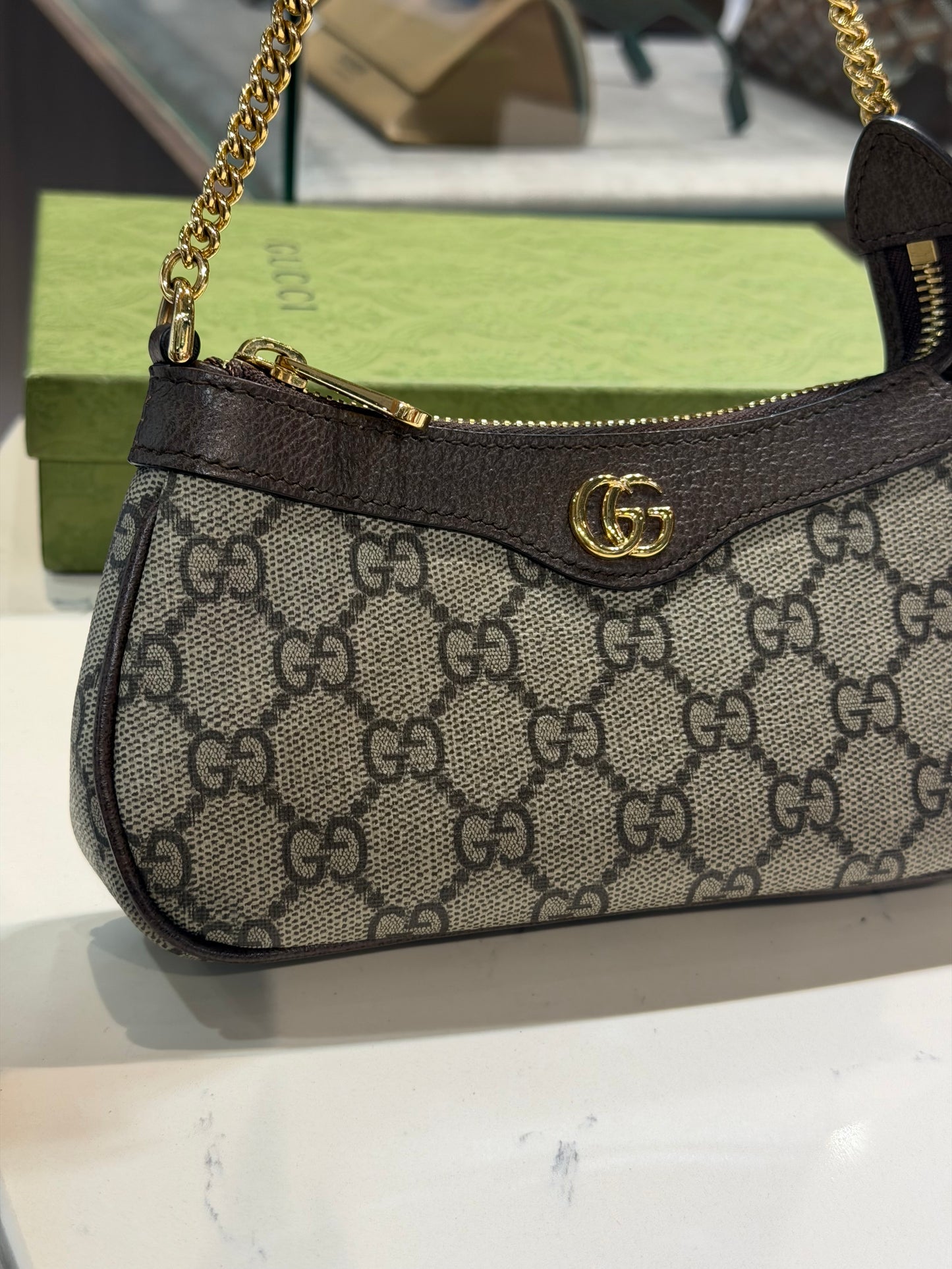 Pre-Owned GG Mini Ophidia and Ebony Supreme Shoulder Bag