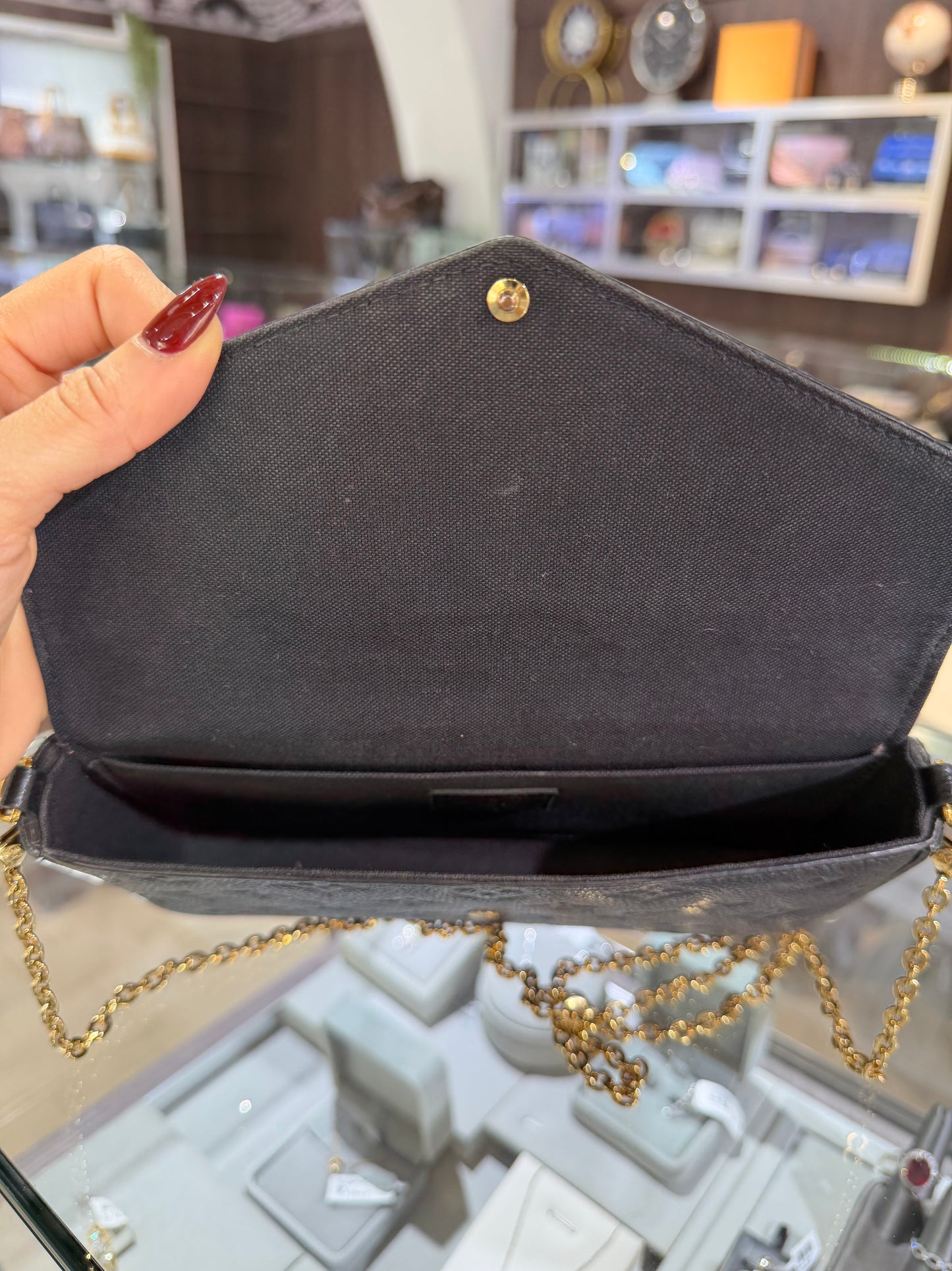 Louis Vuitton Black Empreinte Felicie + Bandoulière Strap