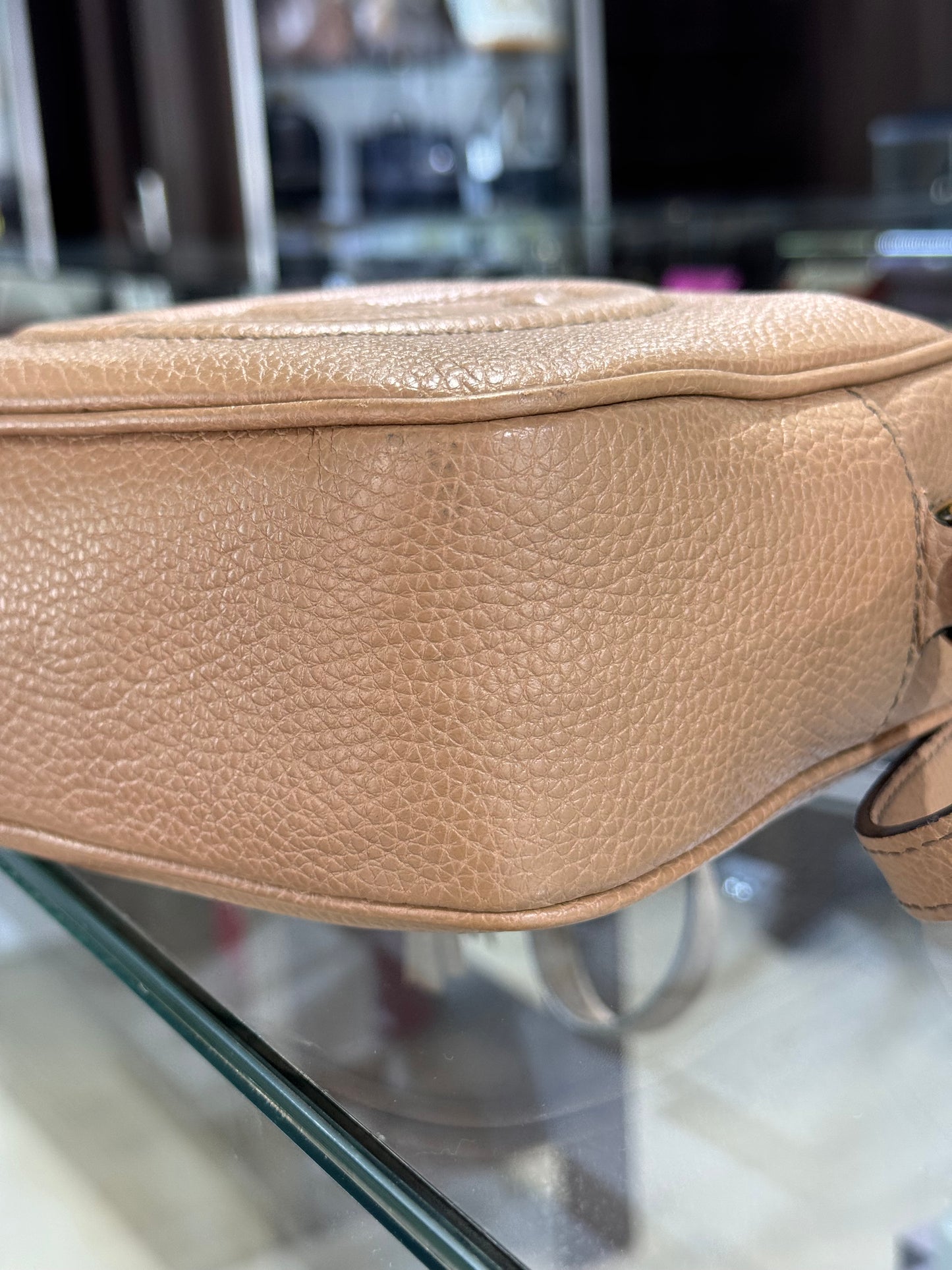 Gucci Small Soho Crossbody Camelia Bag