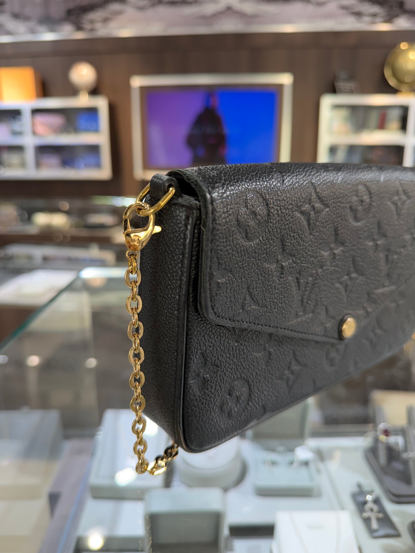Louis Vuitton Black Empreinte Felicie + Bandoulière Strap