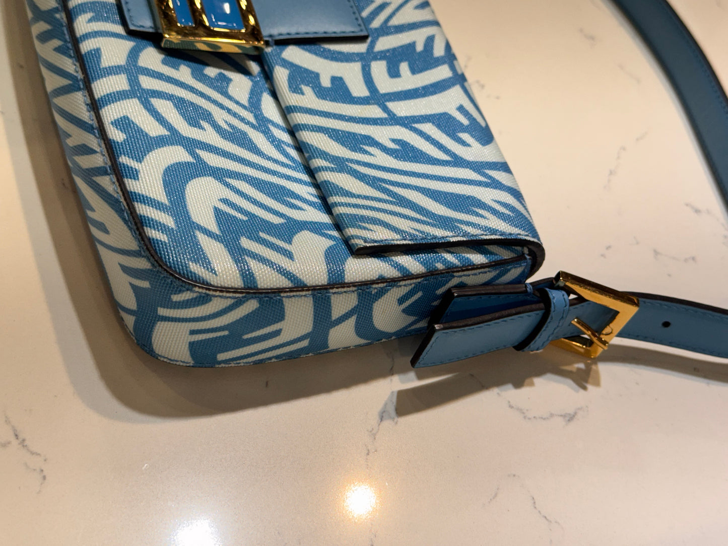 Fendi Baguette Vertigo Zucca 1997 Blue