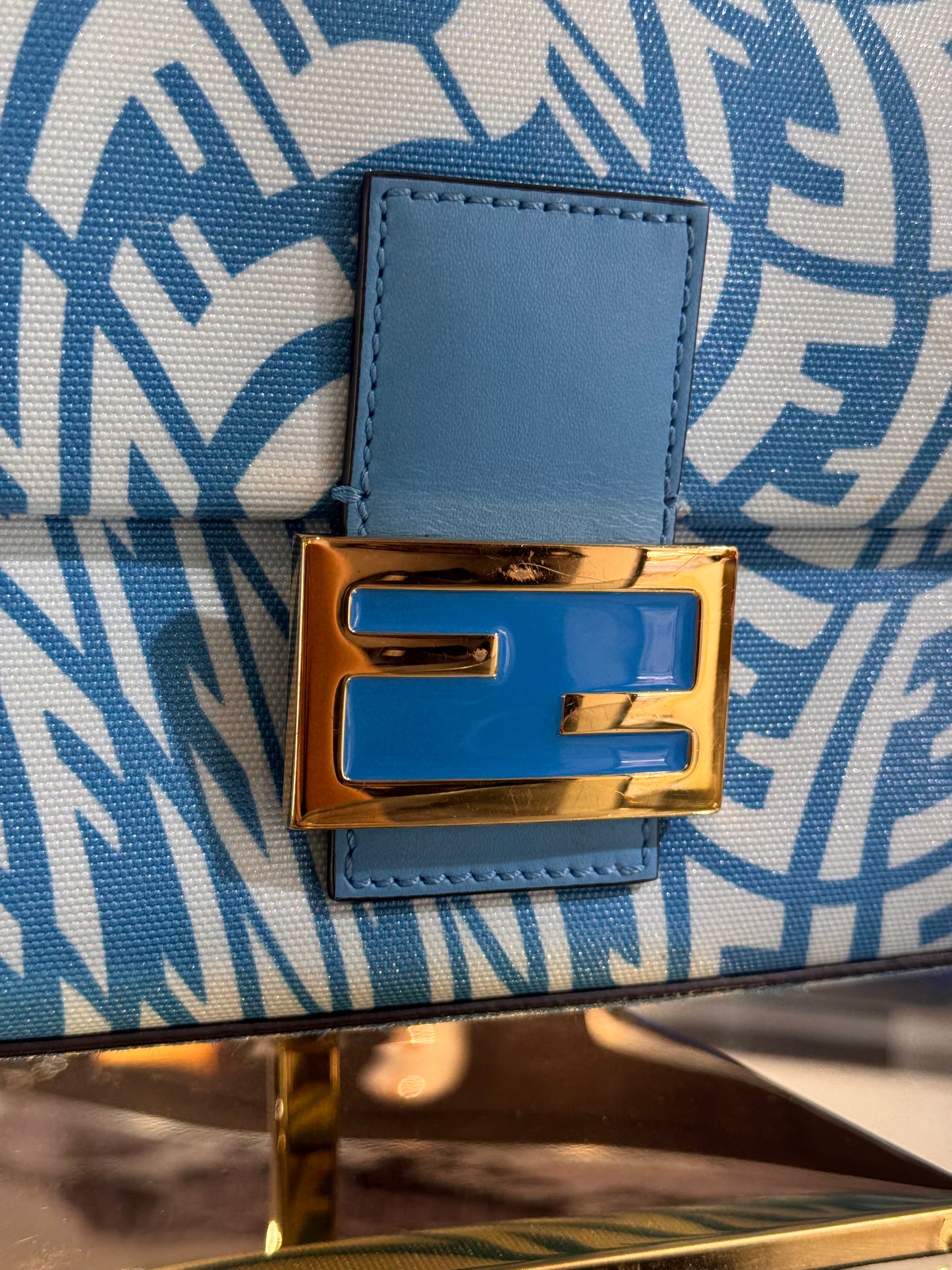 Fendi Baguette Vertigo Zucca 1997 Blue