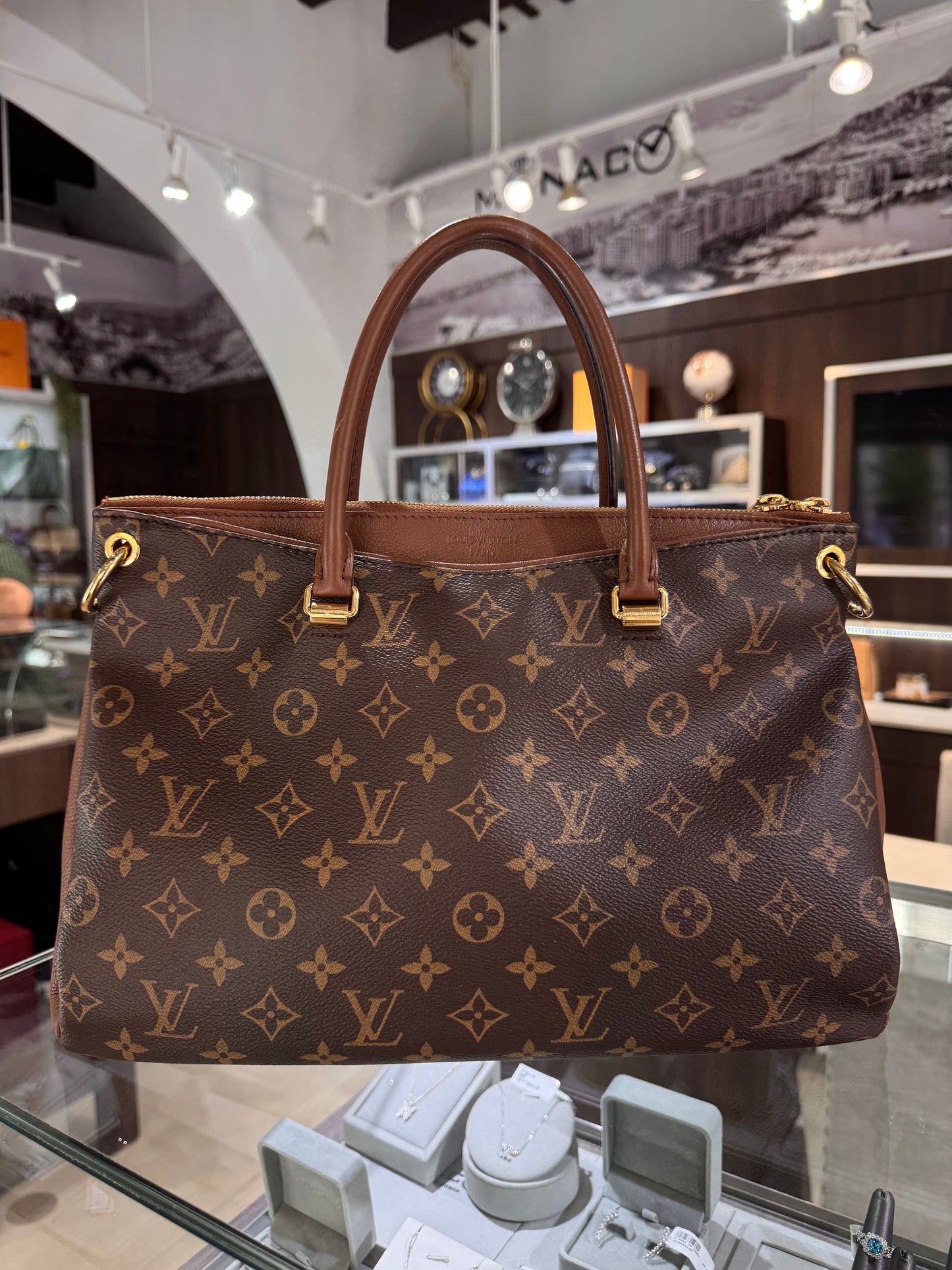 Louis Vuitton Monogram Brown Pallas Tote