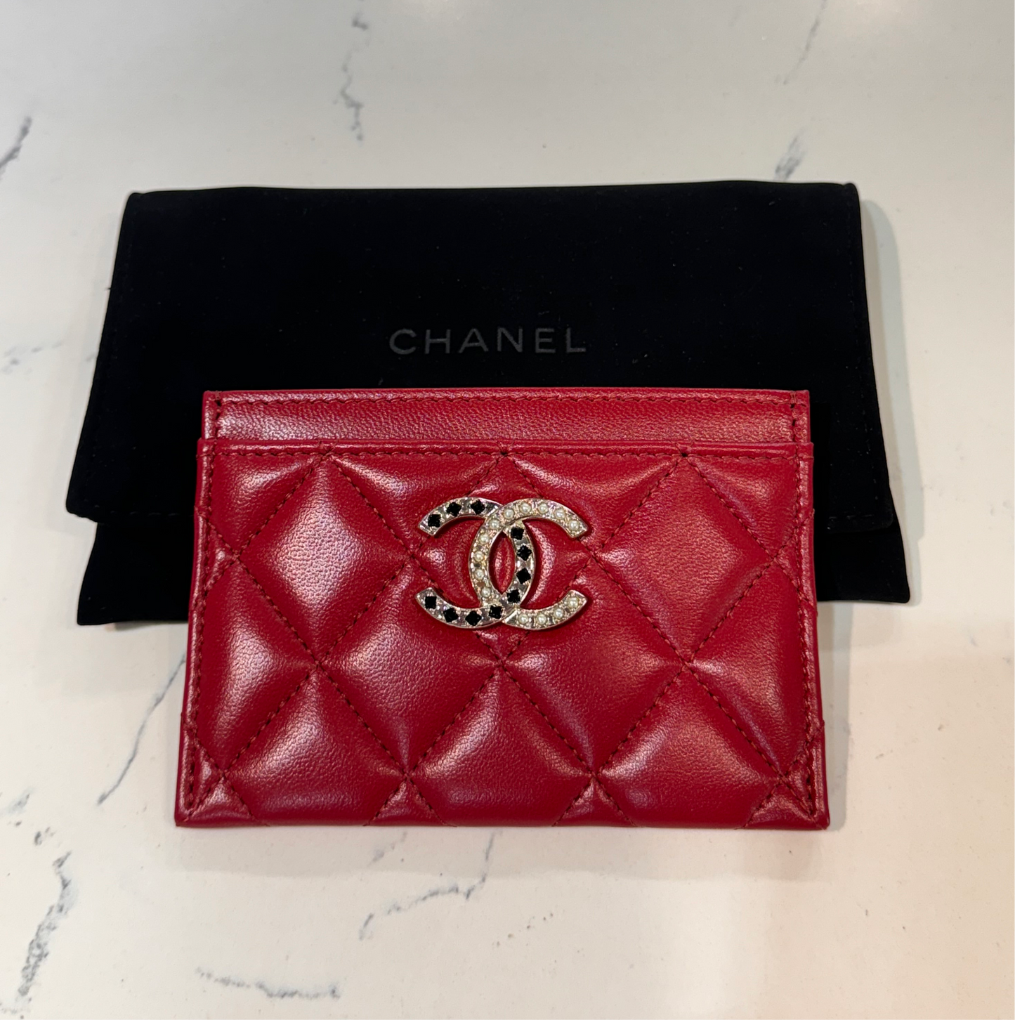 Chanel Red Card Holder