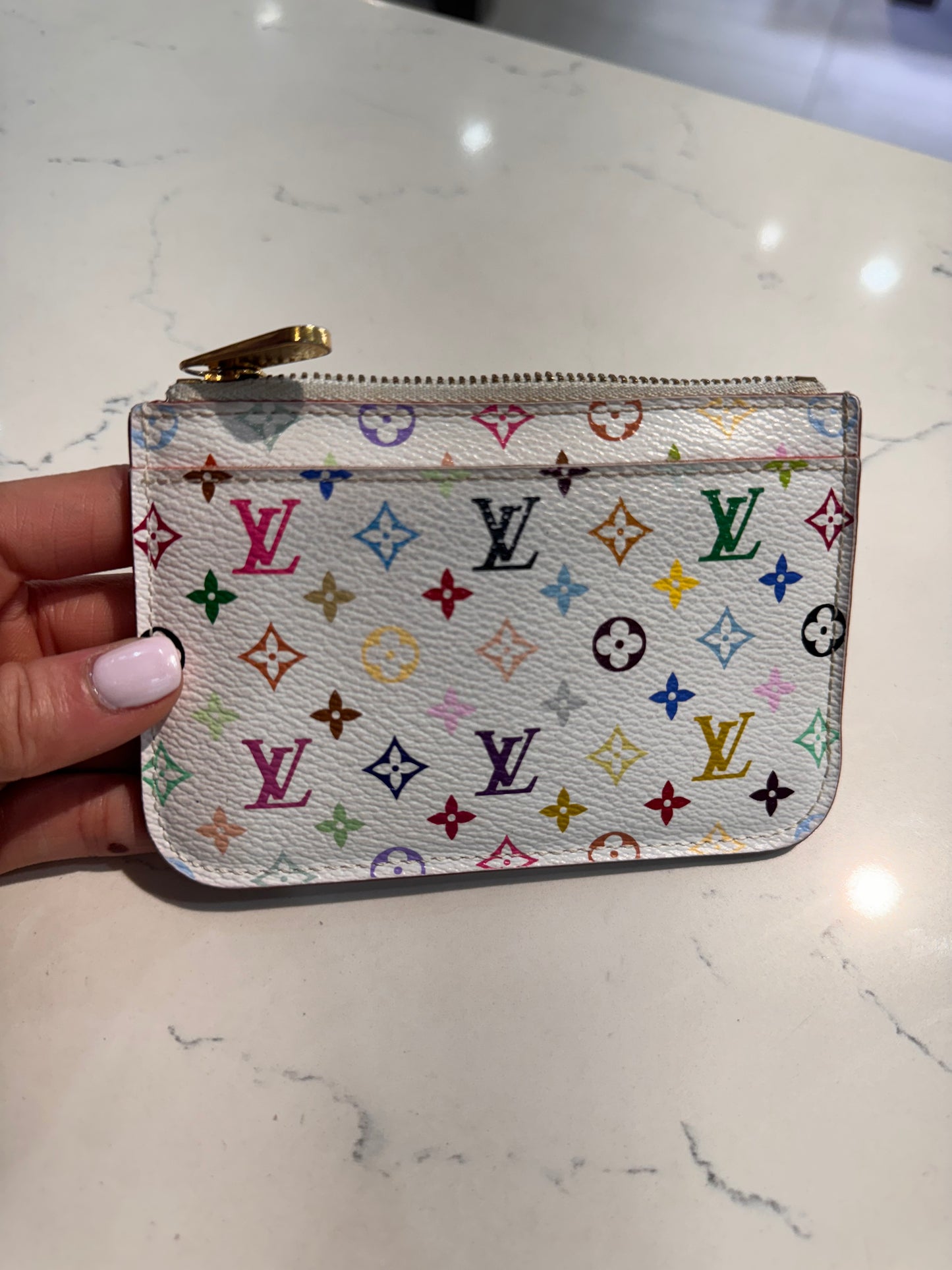 Louis Vuitton White Multicolore Pochette Cles
