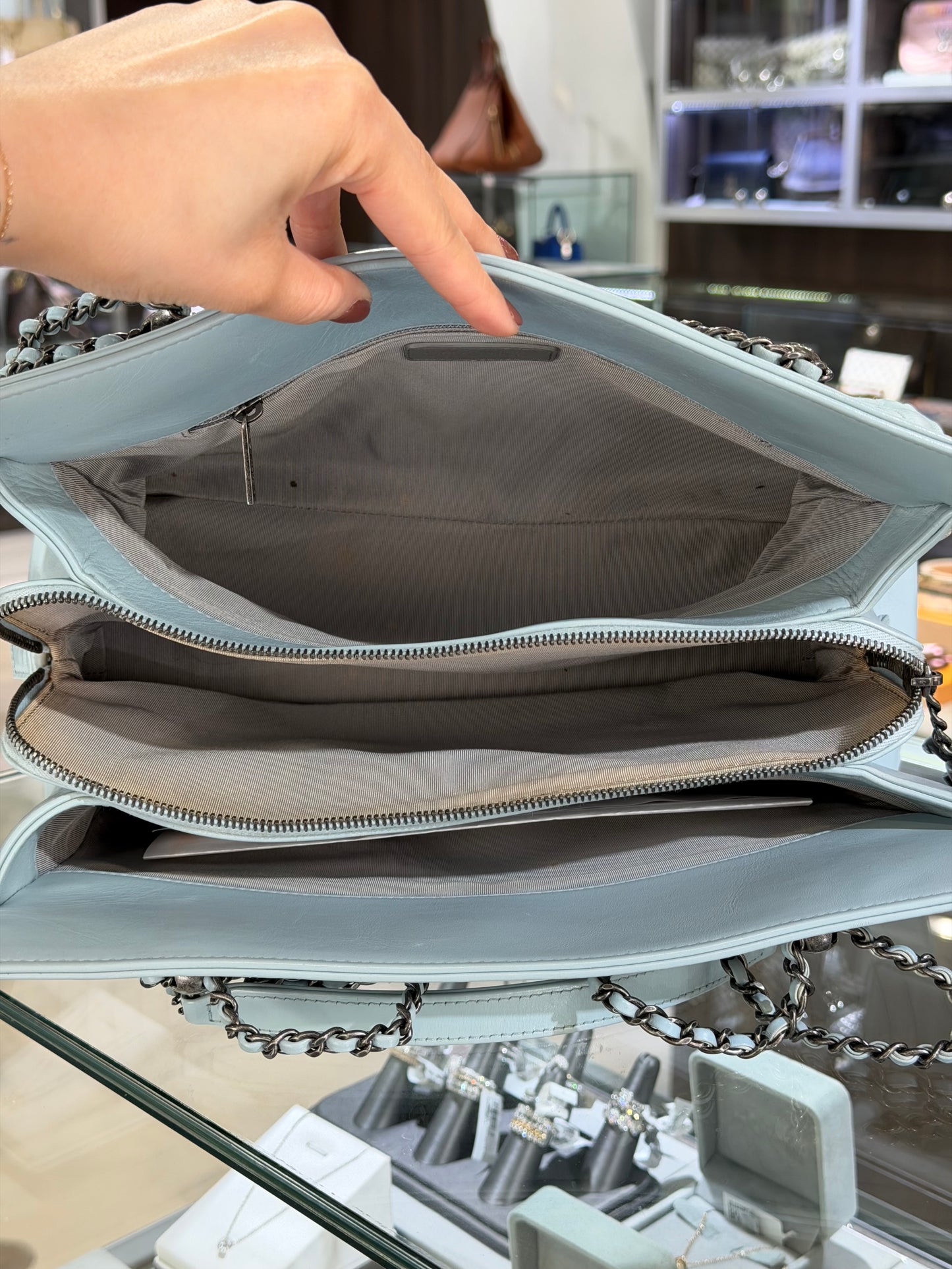 Pre-Owned CC Light Blue Calfskin Garden Tote