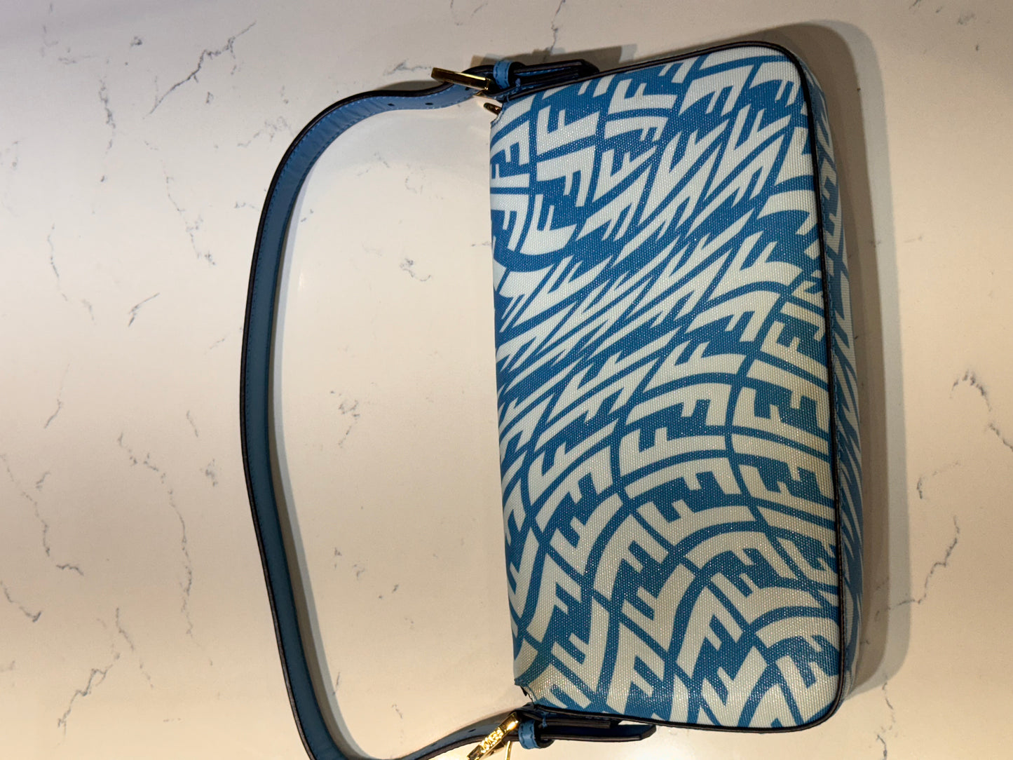 Fendi Baguette Vertigo Zucca 1997 Blue