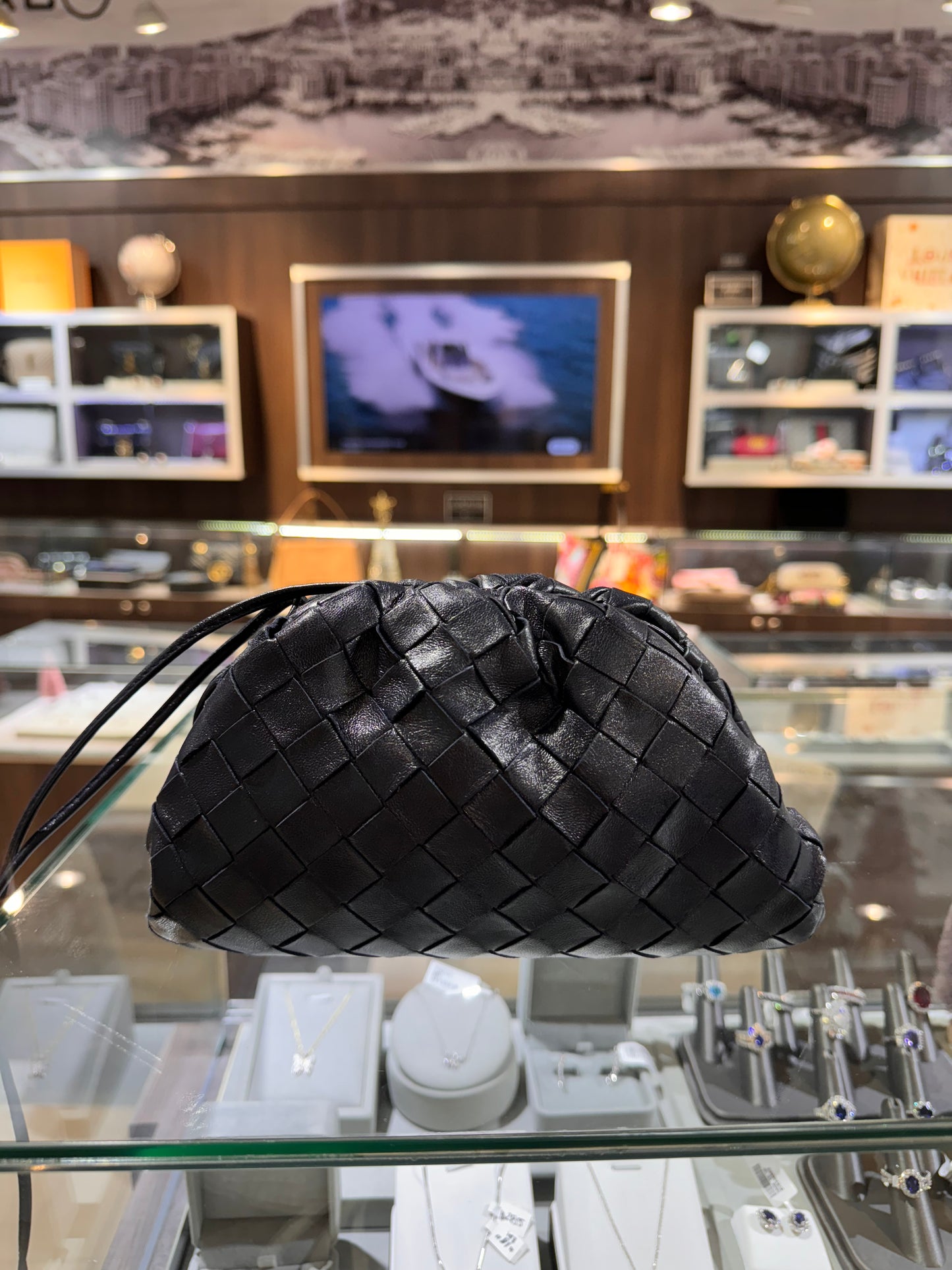 Bottega Veneta Mini Intrecciato Leather Clutch