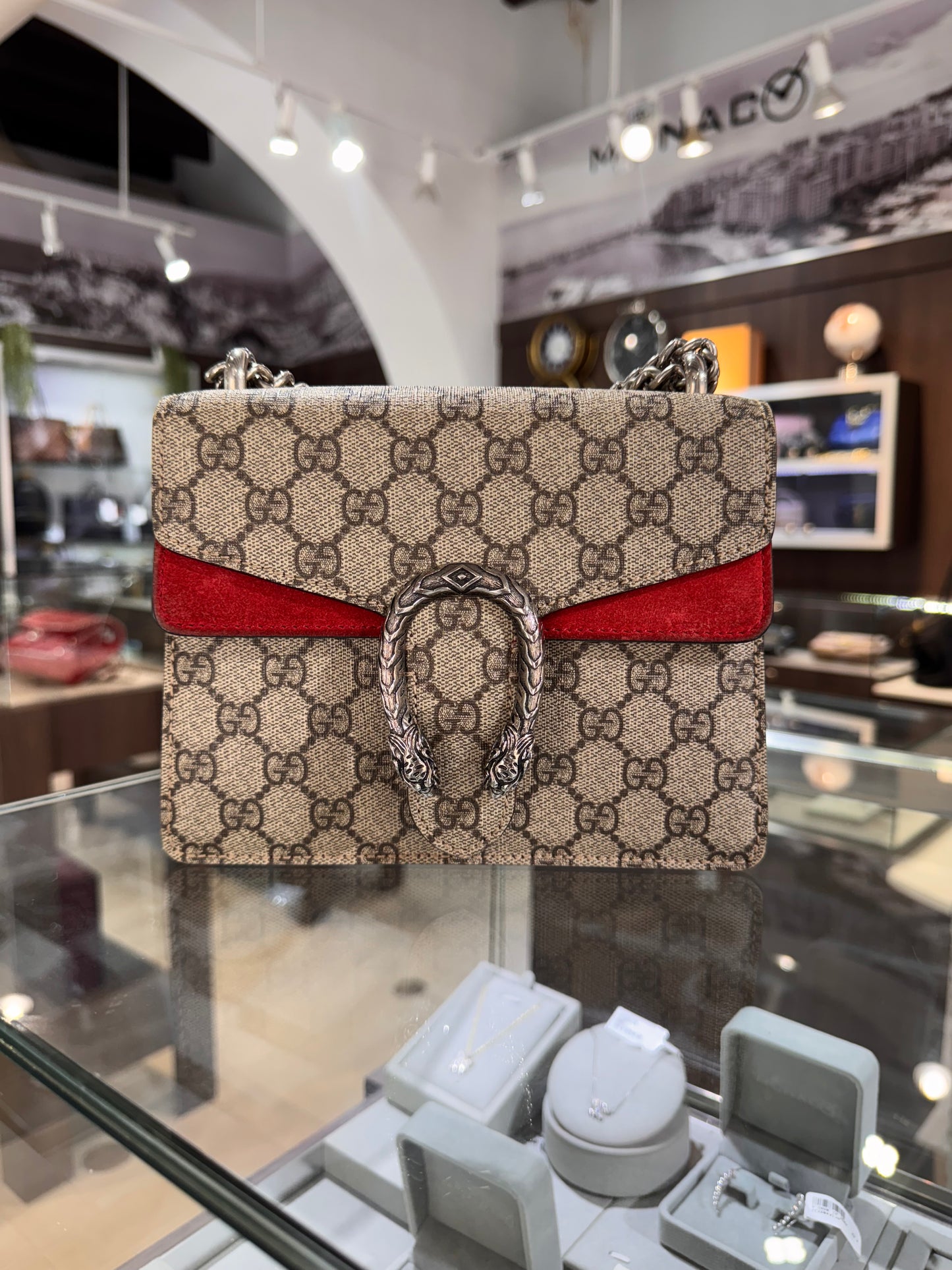 Gucci Mini Dionysus Shoulder Bag Hibiscus Red