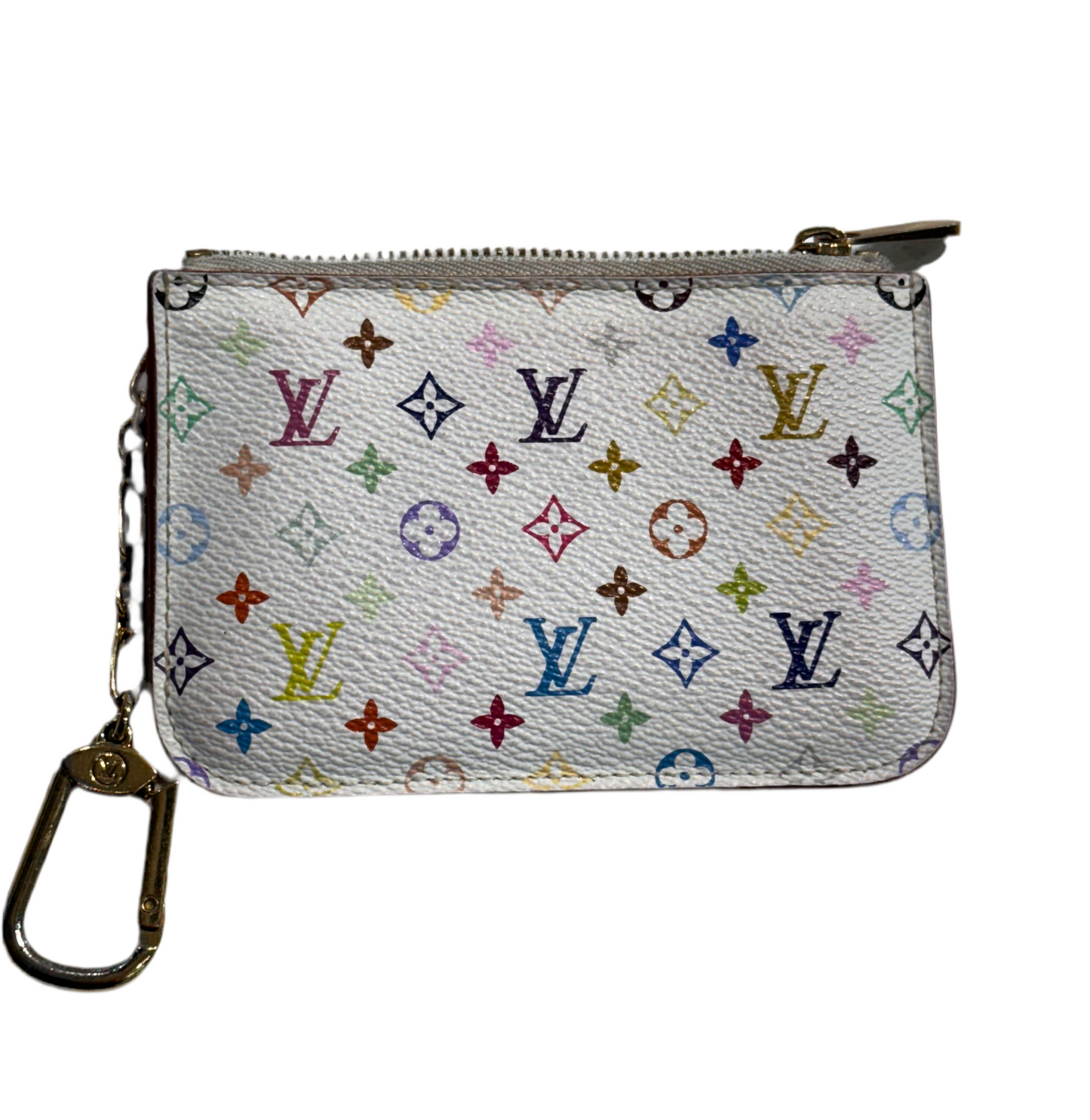 Louis Vuitton White Multicolore Pochette Cles