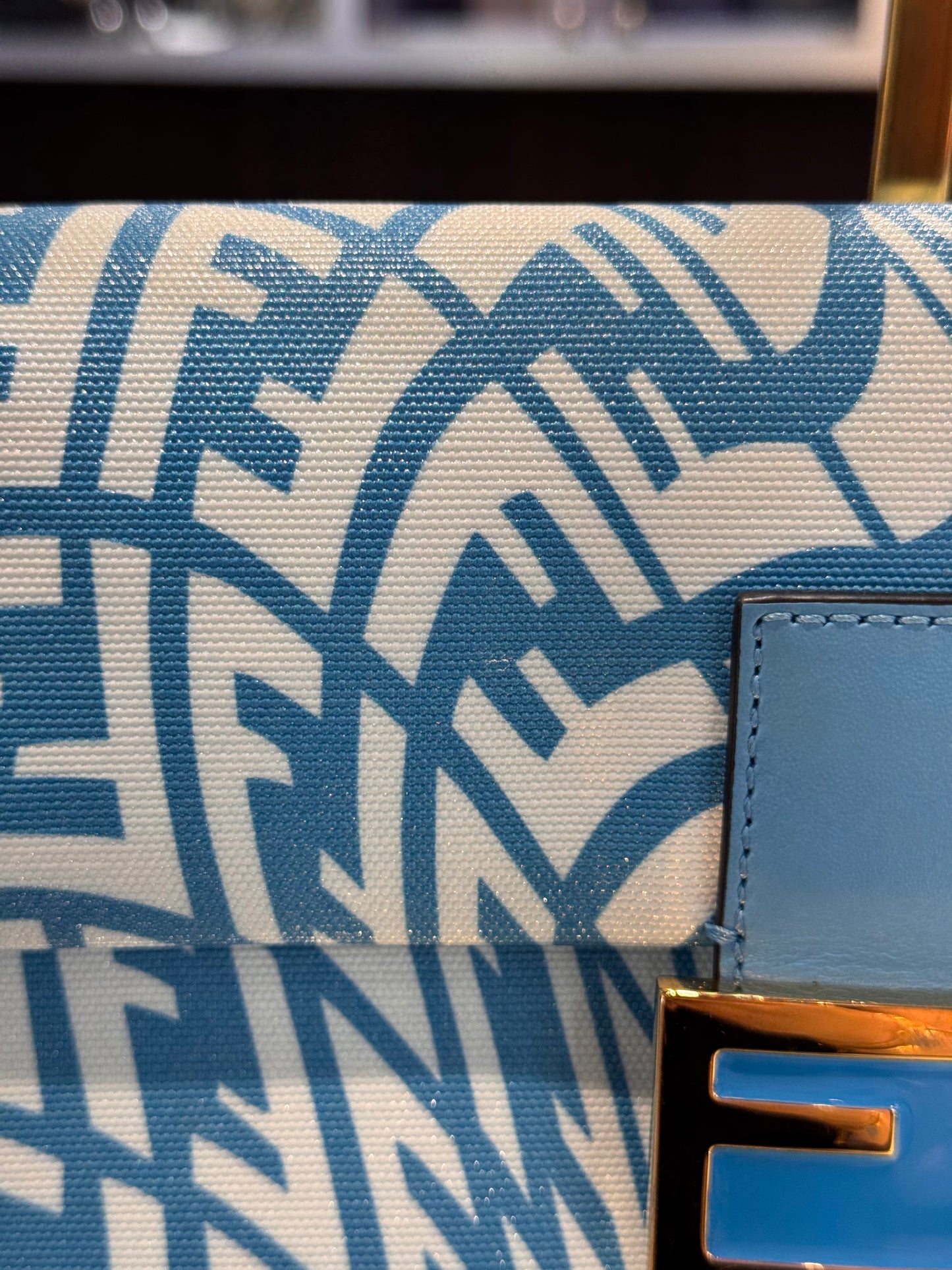 Fendi Baguette Vertigo Zucca 1997 Blue