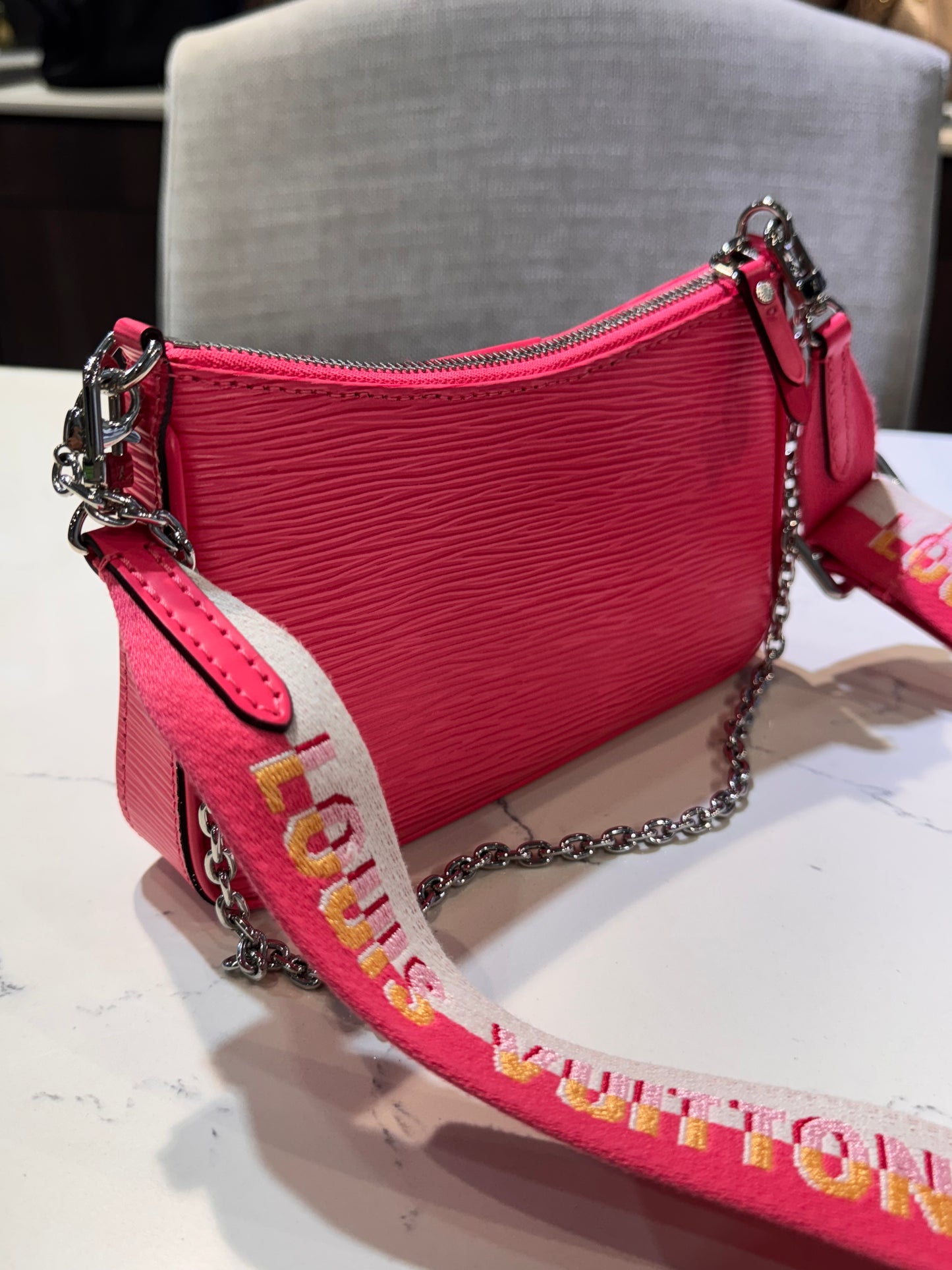Louis Vuitton Pink Epi Easy Pouch On Strap