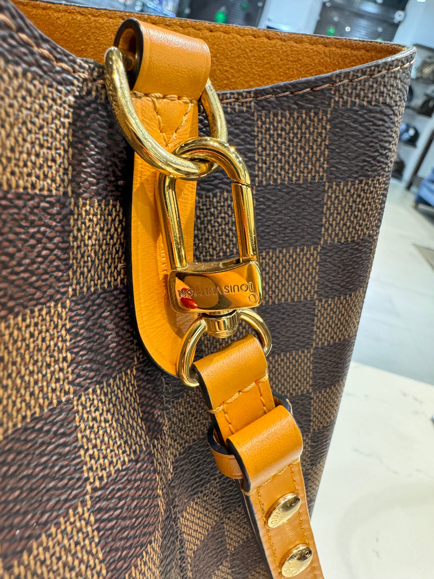 Louis Vuitton Damier Ebene Neonoe MM Safran