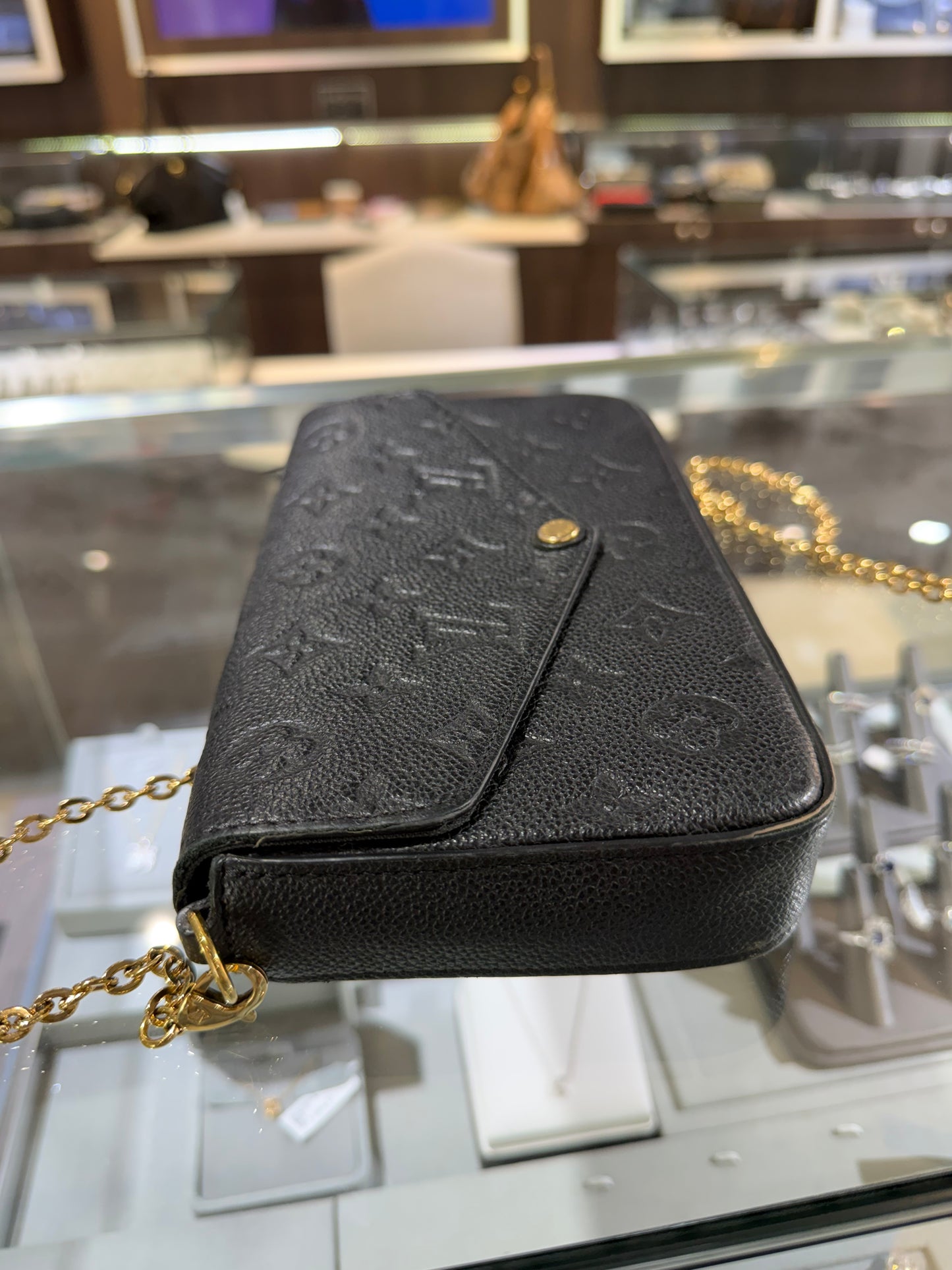 Louis Vuitton Black Empreinte Felicie + Bandoulière Strap