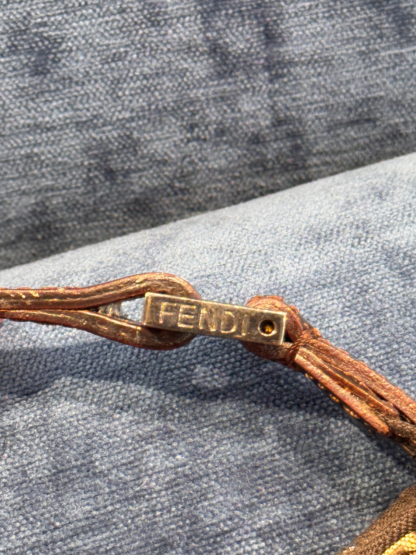 Vintage Fendi Zucchino Canvas Crossbody Bag