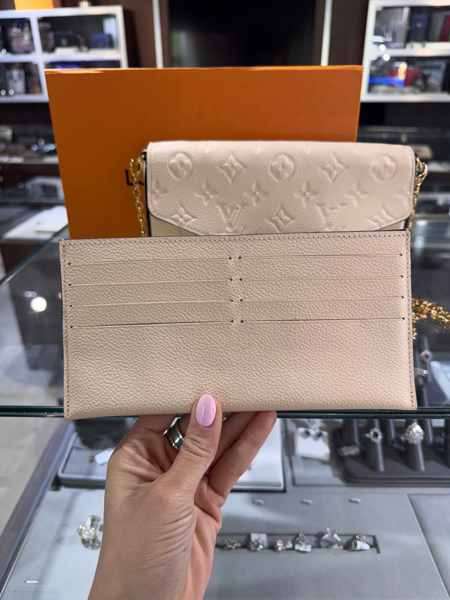 Louis Vuitton Empreinte Felicie Pochette Beige