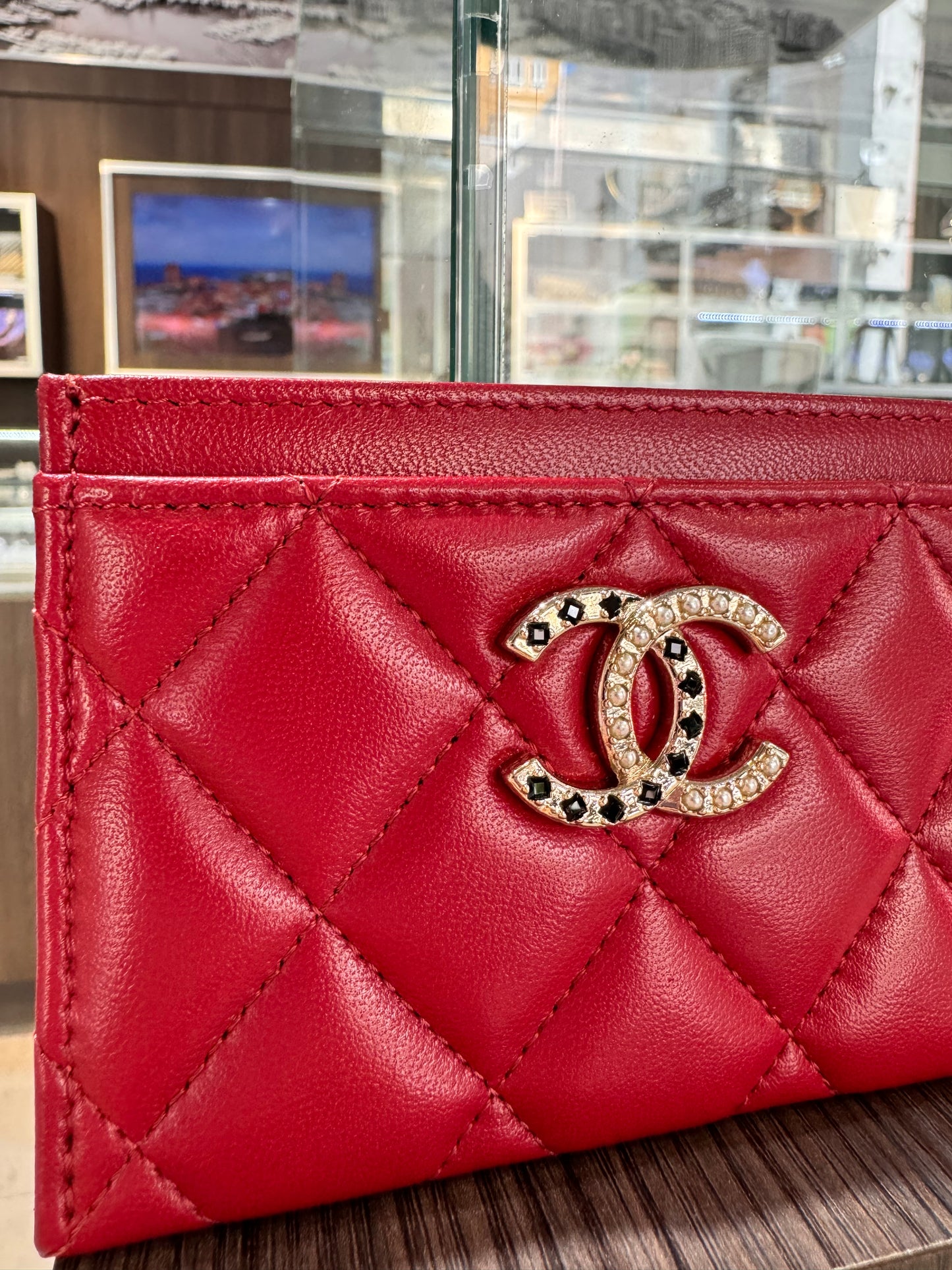 Chanel Red Card Holder