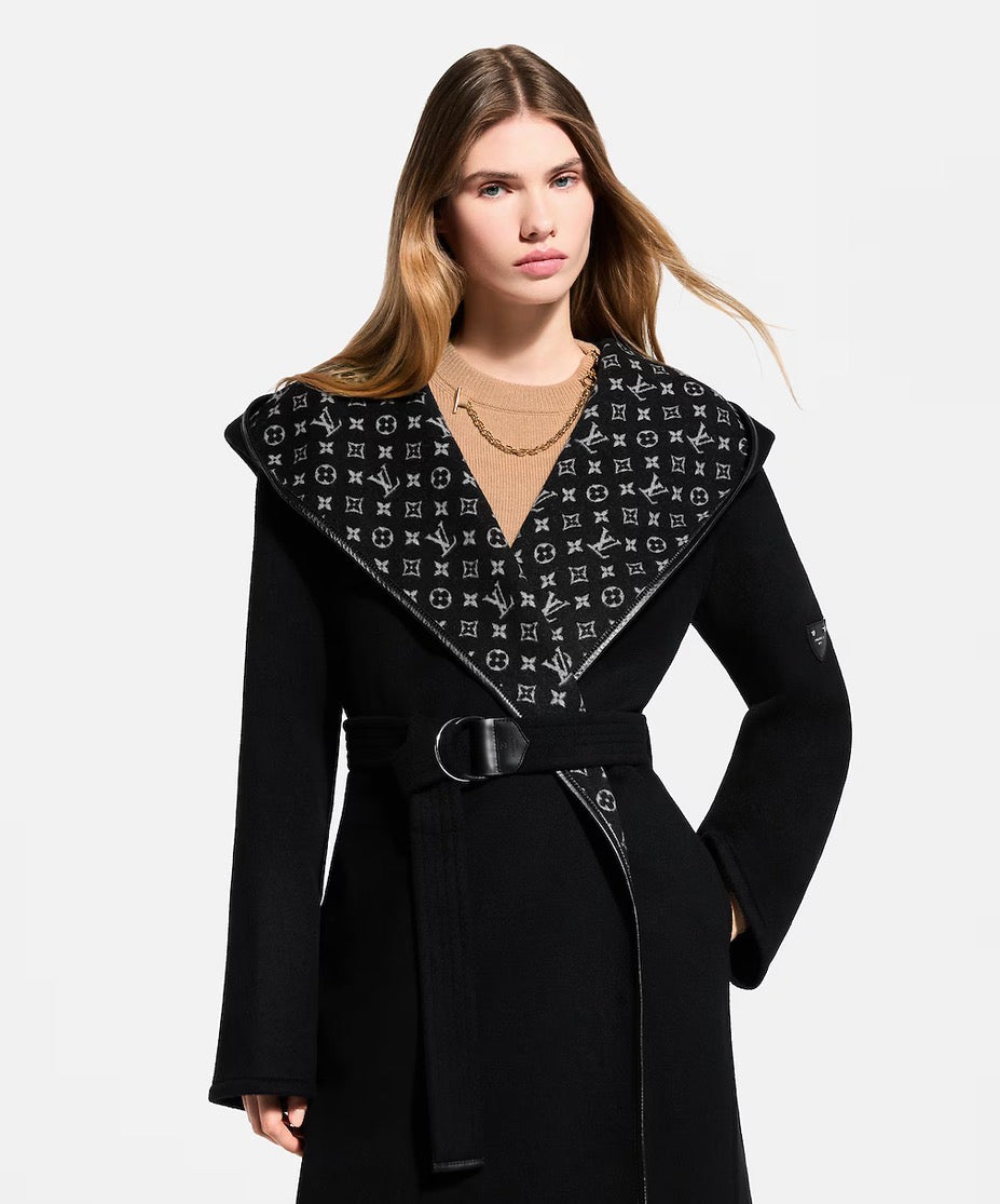 Brand New LV Hooded Wrap Coat