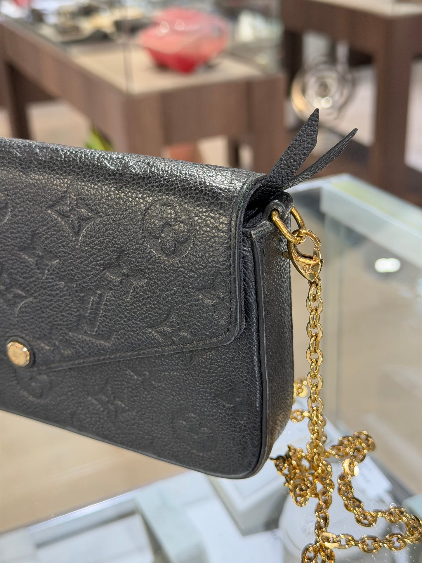 Louis Vuitton Black Empreinte Felicie + Bandoulière Strap