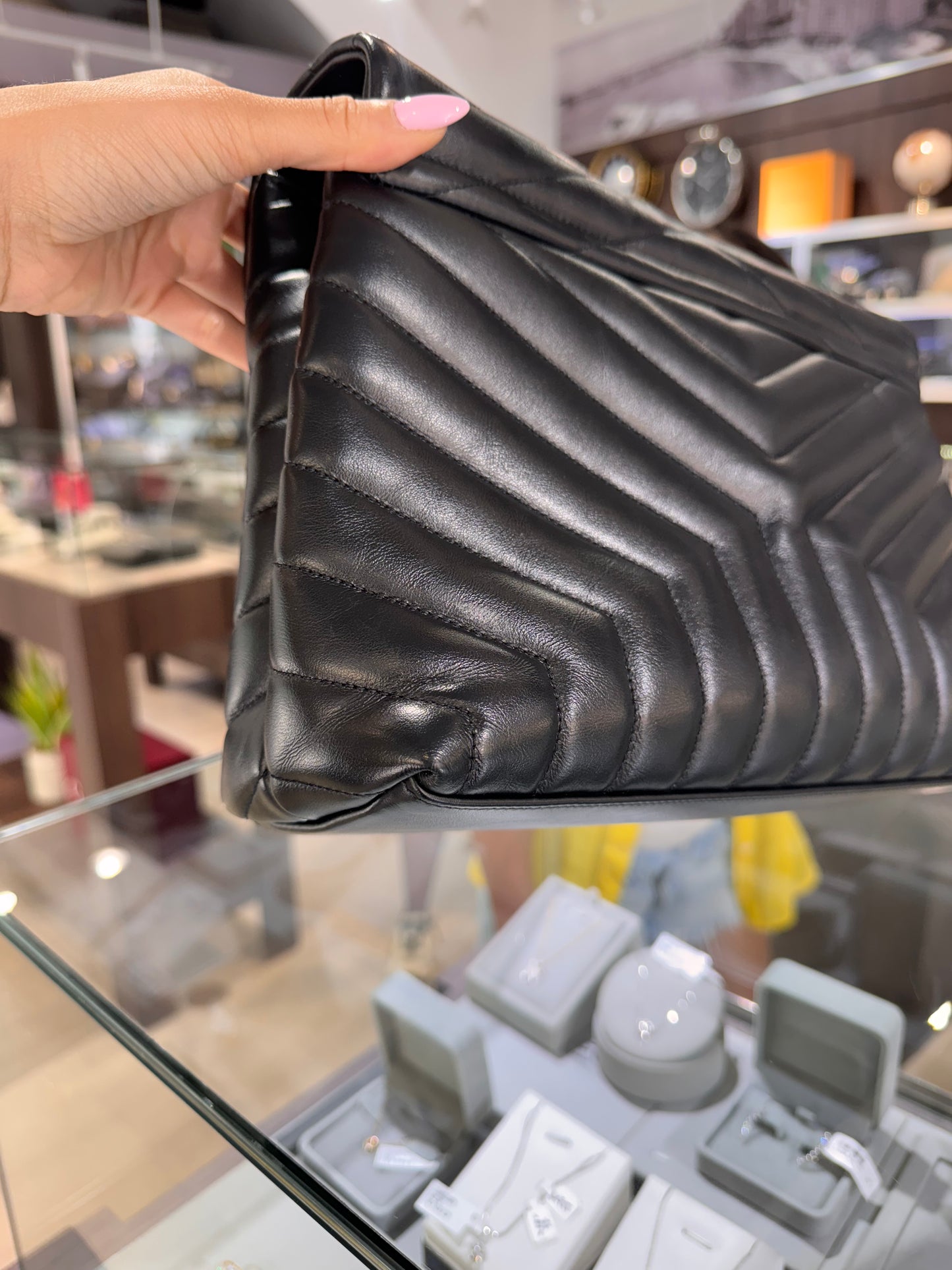 Saint Laurent Medium Loulou Black Silver Hardware