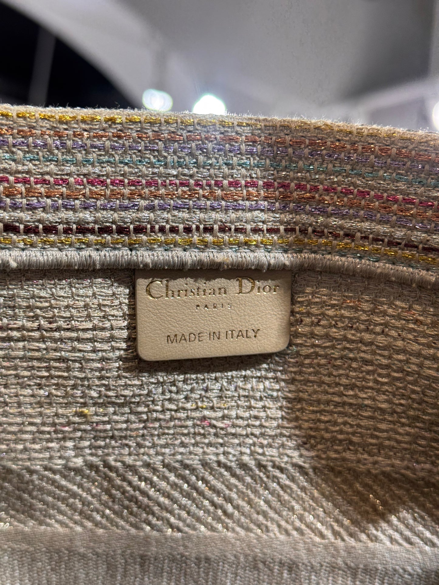 Christian Dior Medium Multicolor Stripes Book Tote