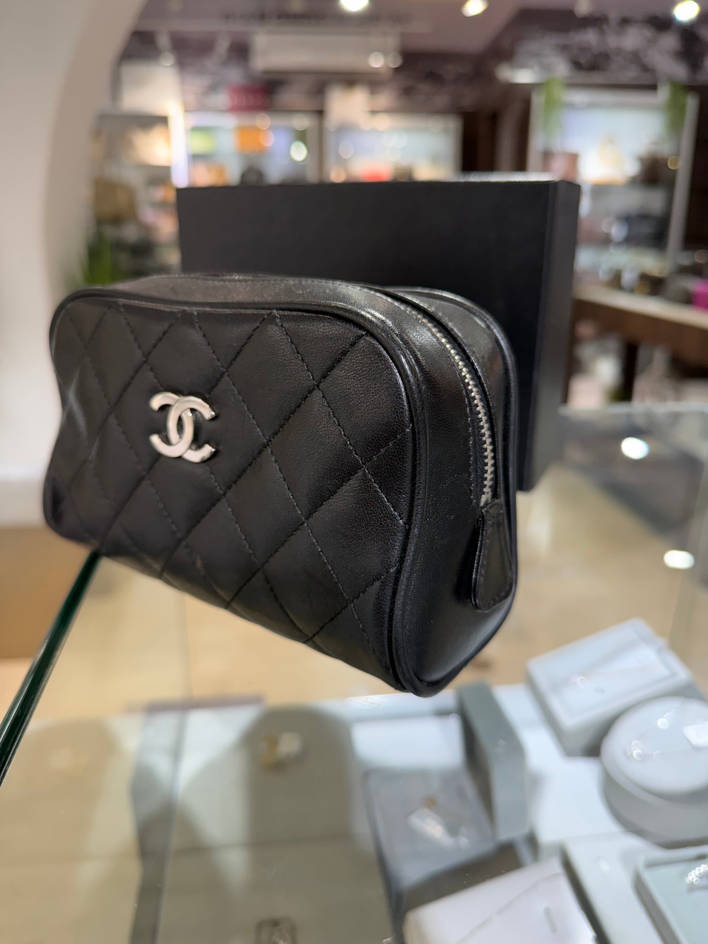 Chanel Black Lambskin Pouch