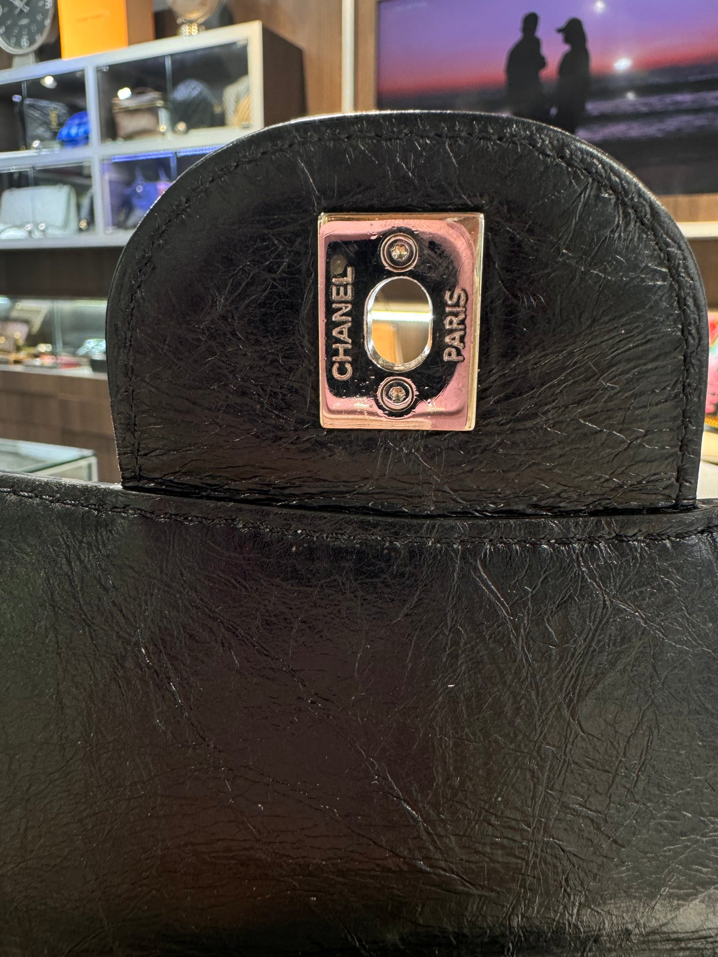 Chanel Black Calfskin PVC Vanity Bag