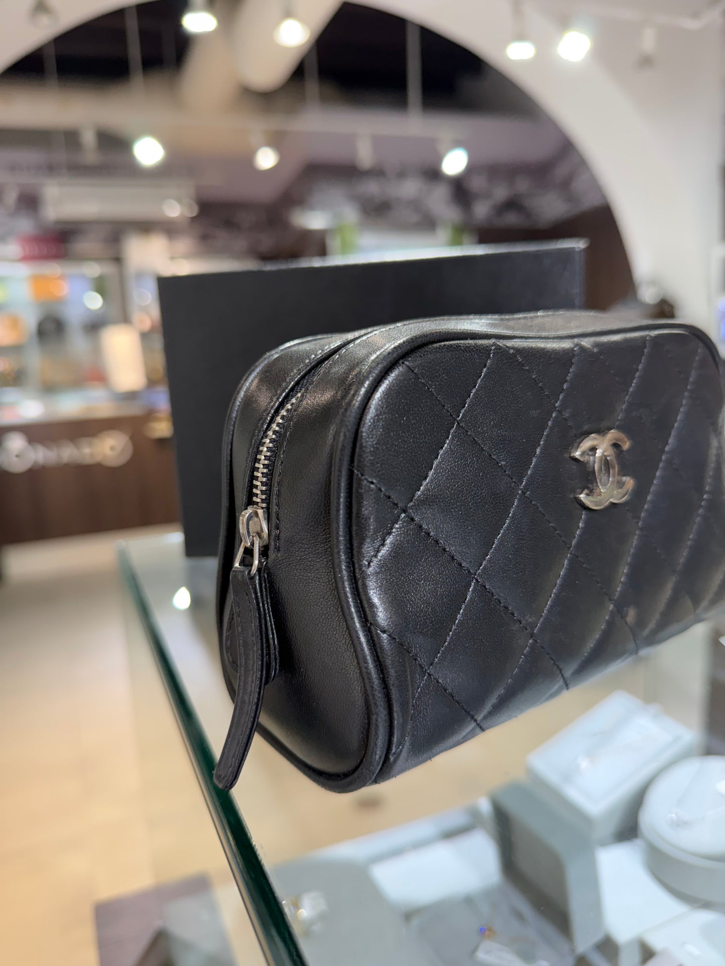 Chanel Black Lambskin Pouch