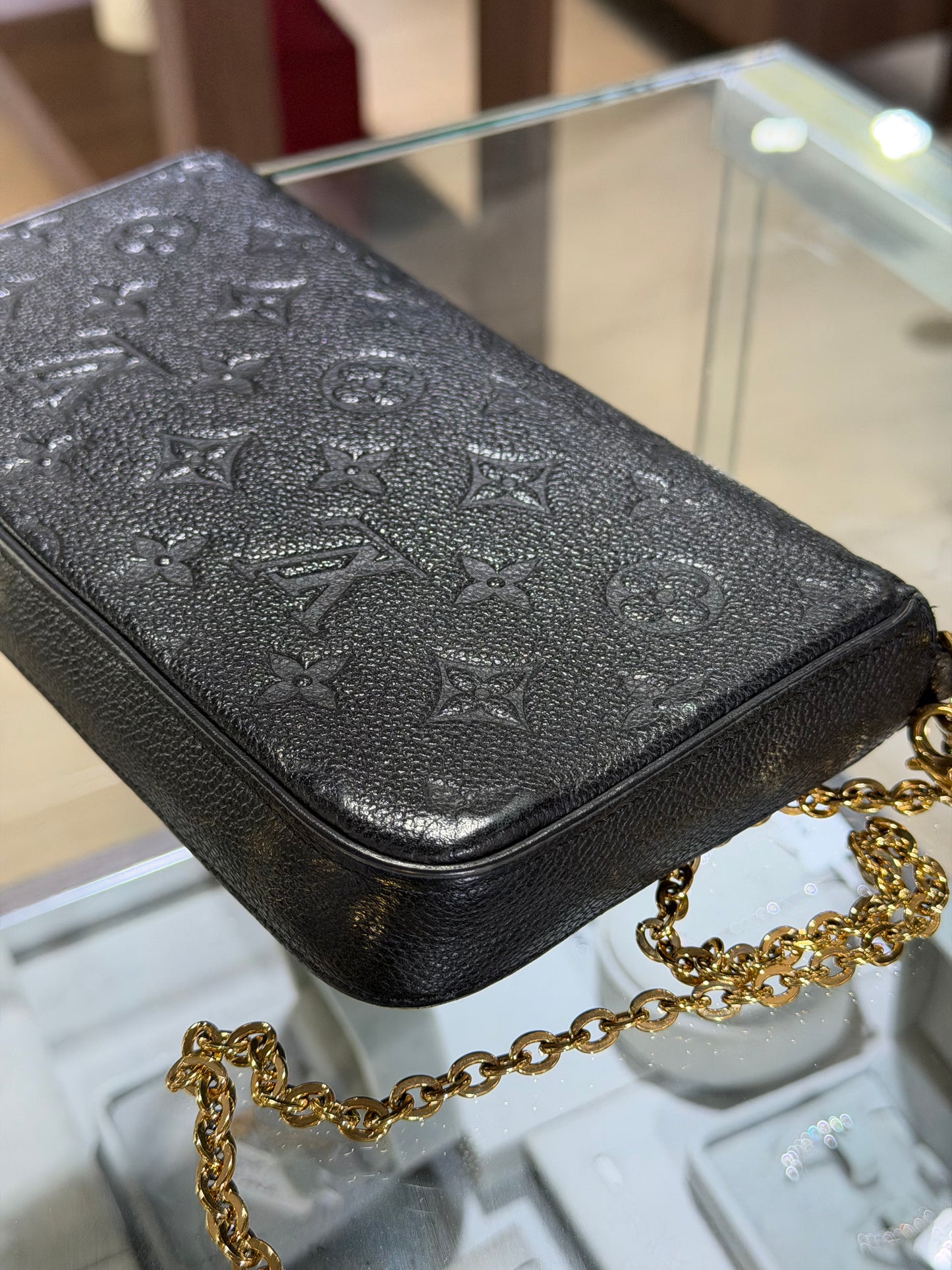 Louis Vuitton Black Empreinte Felicie + Bandoulière Strap