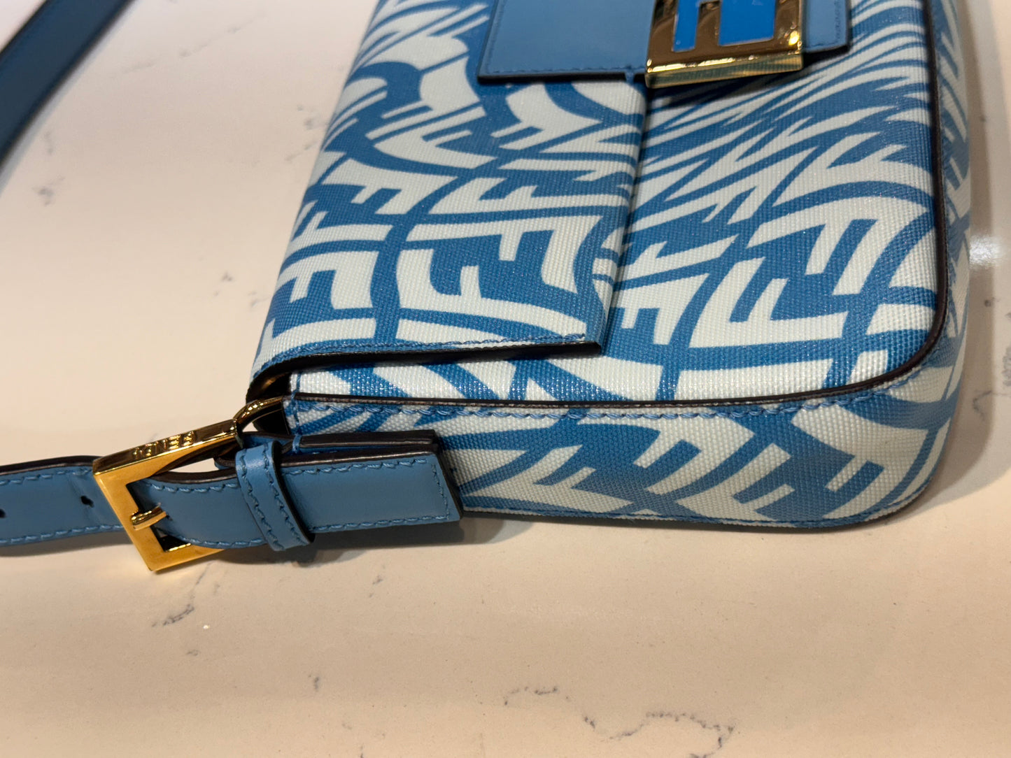 Fendi Baguette Vertigo Zucca 1997 Blue