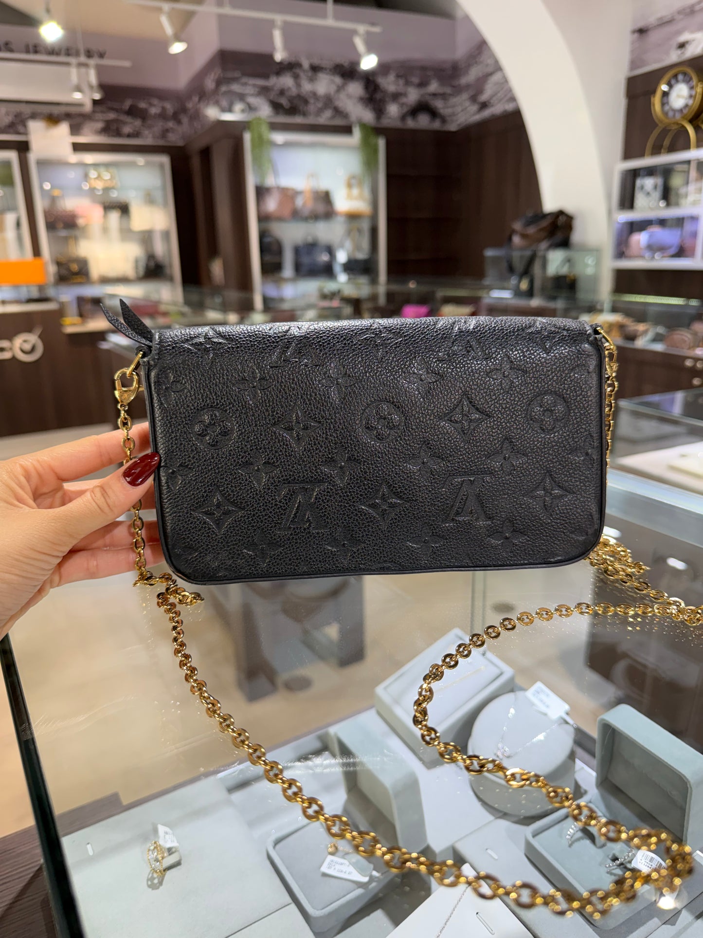Louis Vuitton Black Empreinte Felicie + Bandoulière Strap