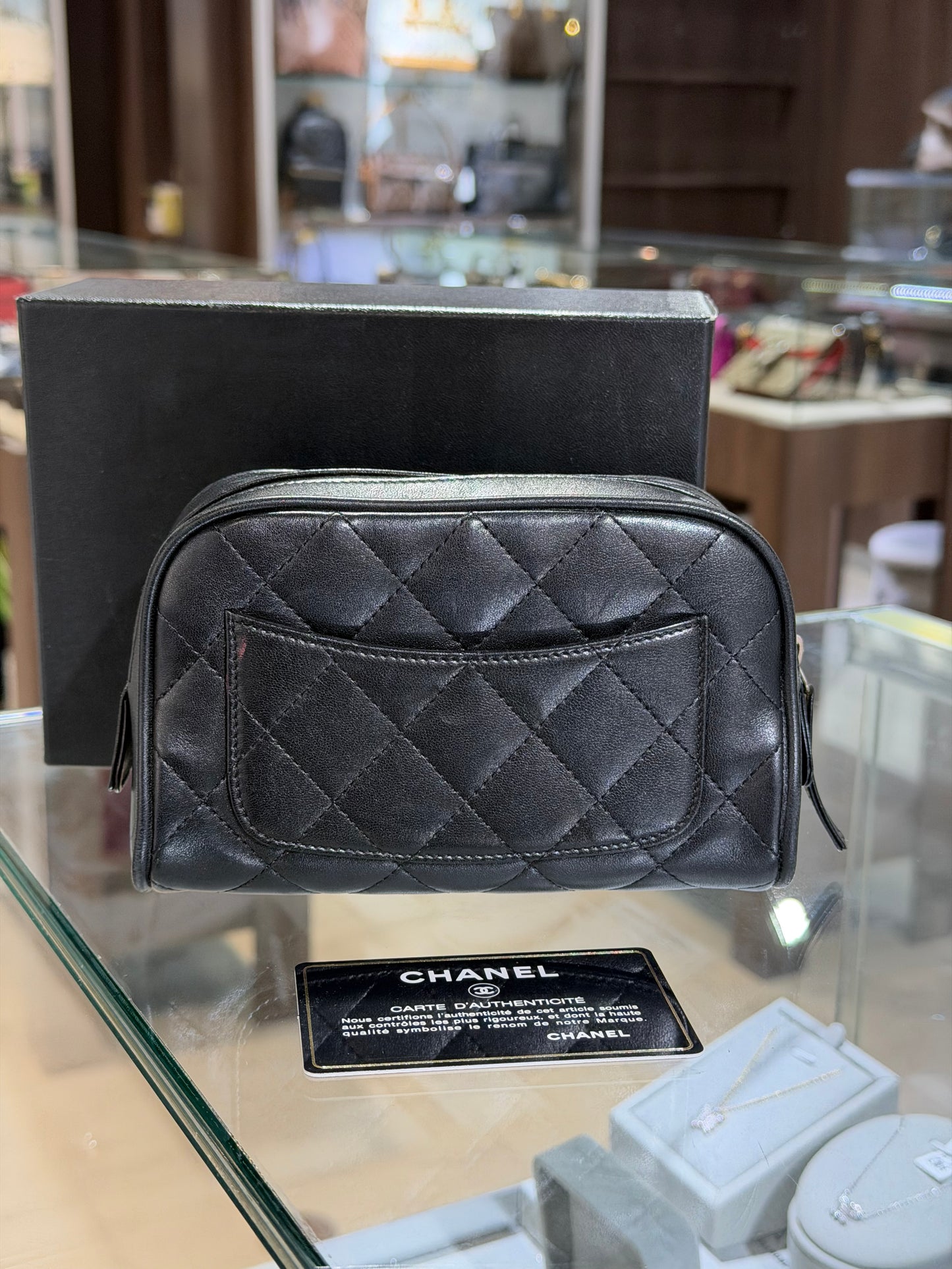 Chanel Black Lambskin Pouch
