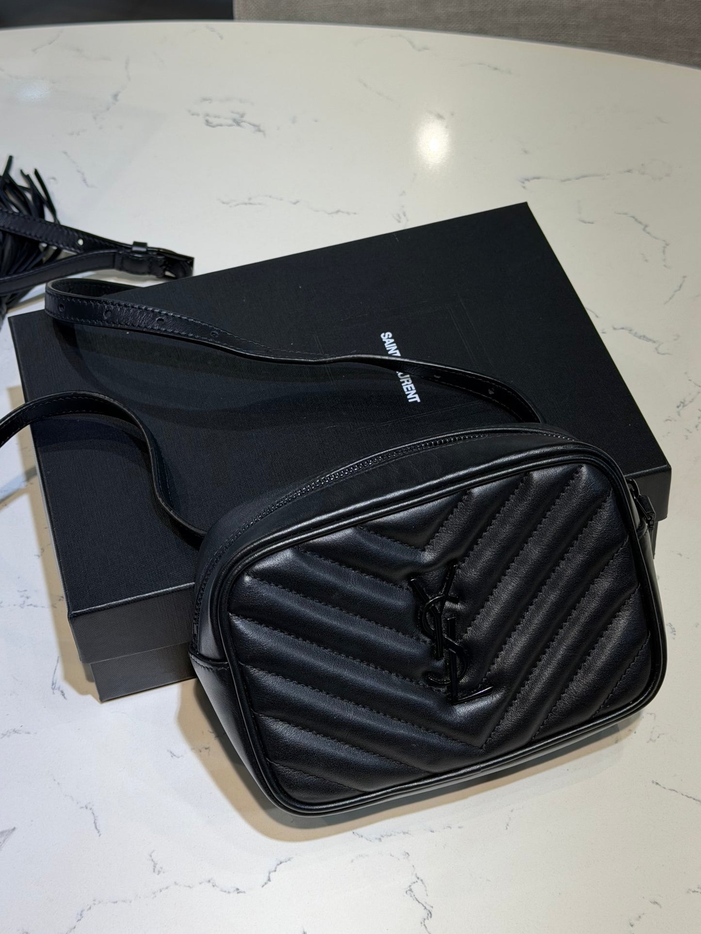 Pre-Owned YSL Lou Chevron Small Belt Bag