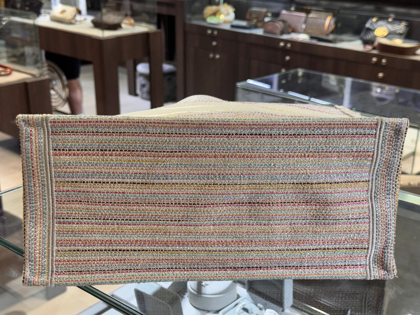 Christian Dior Medium Multicolor Stripes Book Tote