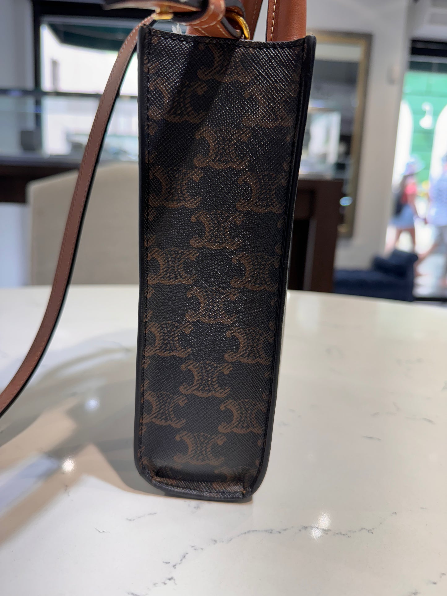 CELINE MINI VERTICAL CABAS IN TRIOMPHE