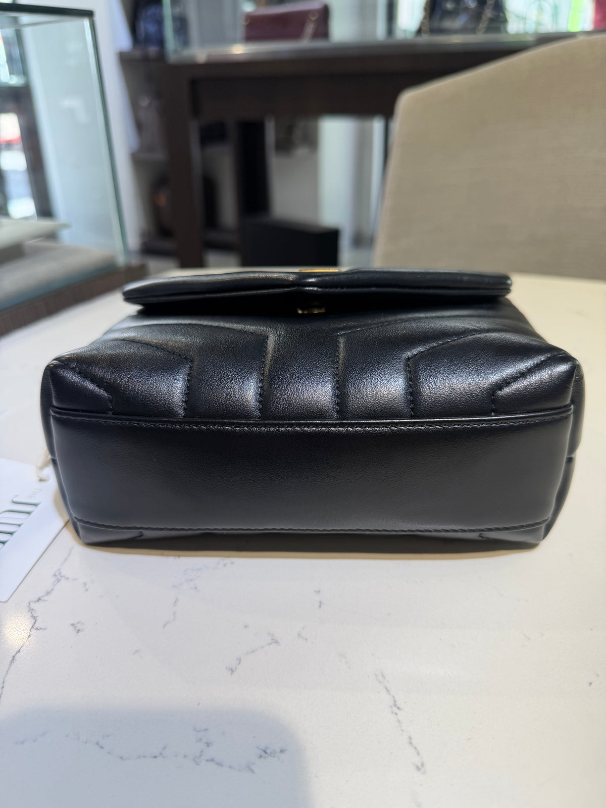 Pre-Owned YSL Black Quilted Mini Loulou Gold Hardware