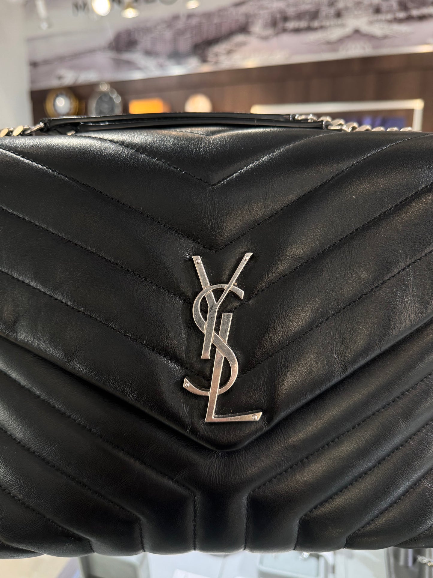 Saint Laurent Medium Loulou Black Silver Hardware