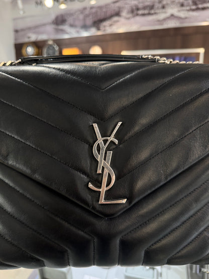 Saint Laurent Medium Loulou Black Silver Hardware