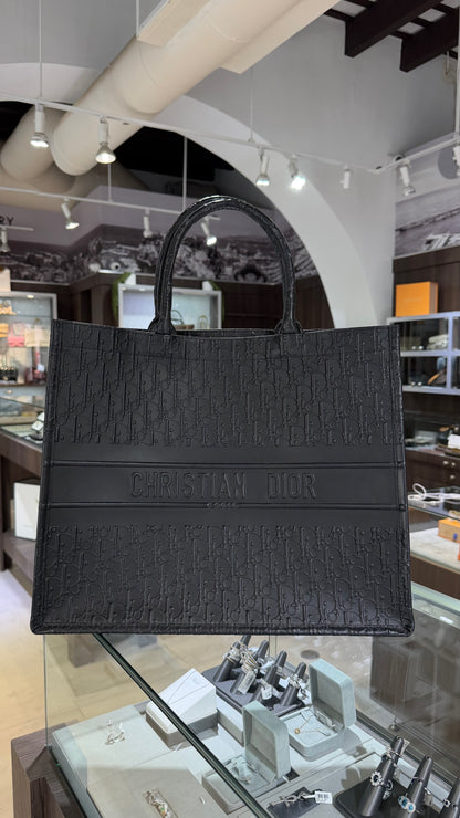 Pre-Owned CD Book Large Tote Noir Calfskin