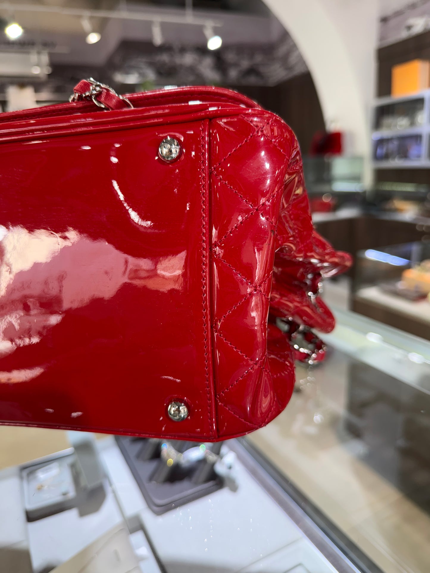 Pre-Owned CC Red Patent Lipstick  Flap