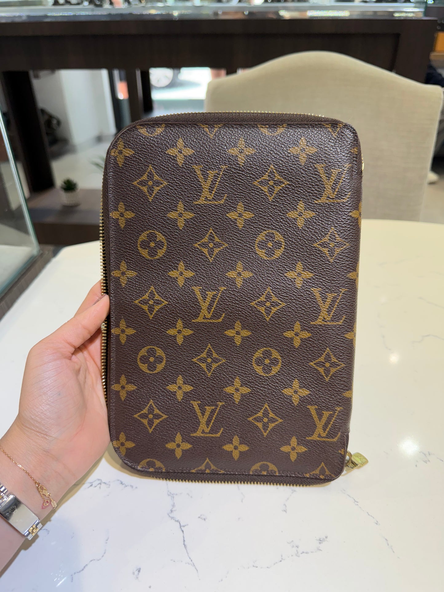 Vintage LV Monogram Large Zippy Agenda Cover