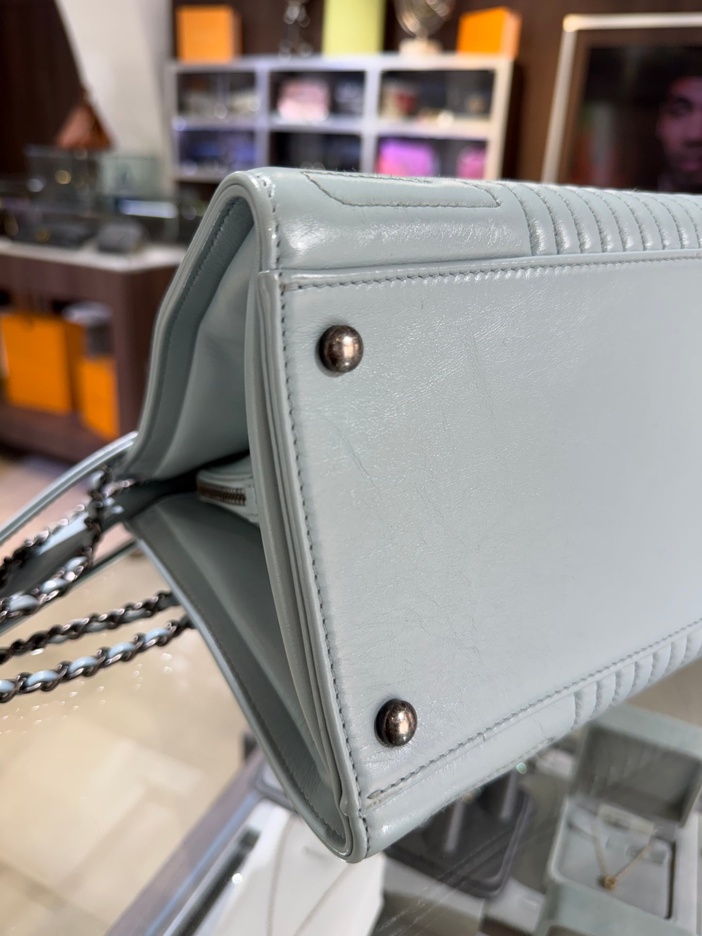 Pre-Owned CC Light Blue Calfskin Garden Tote