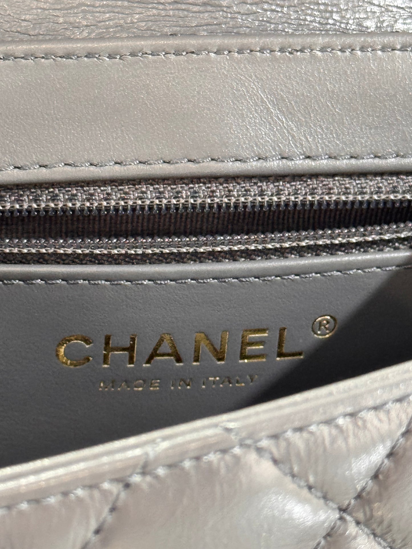Chanel Nano Kelly Grey Calfskin